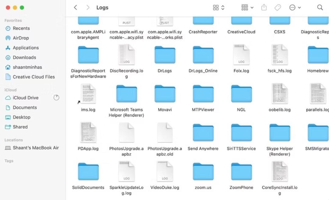 حذف Log Files در مک