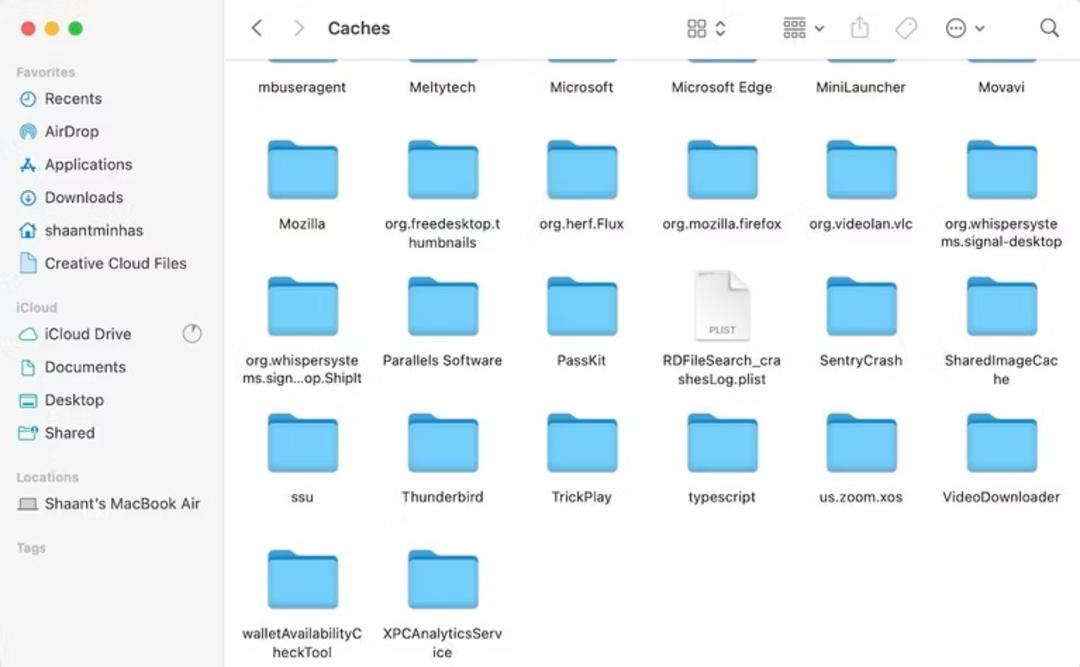 حذف Cache Files در مک