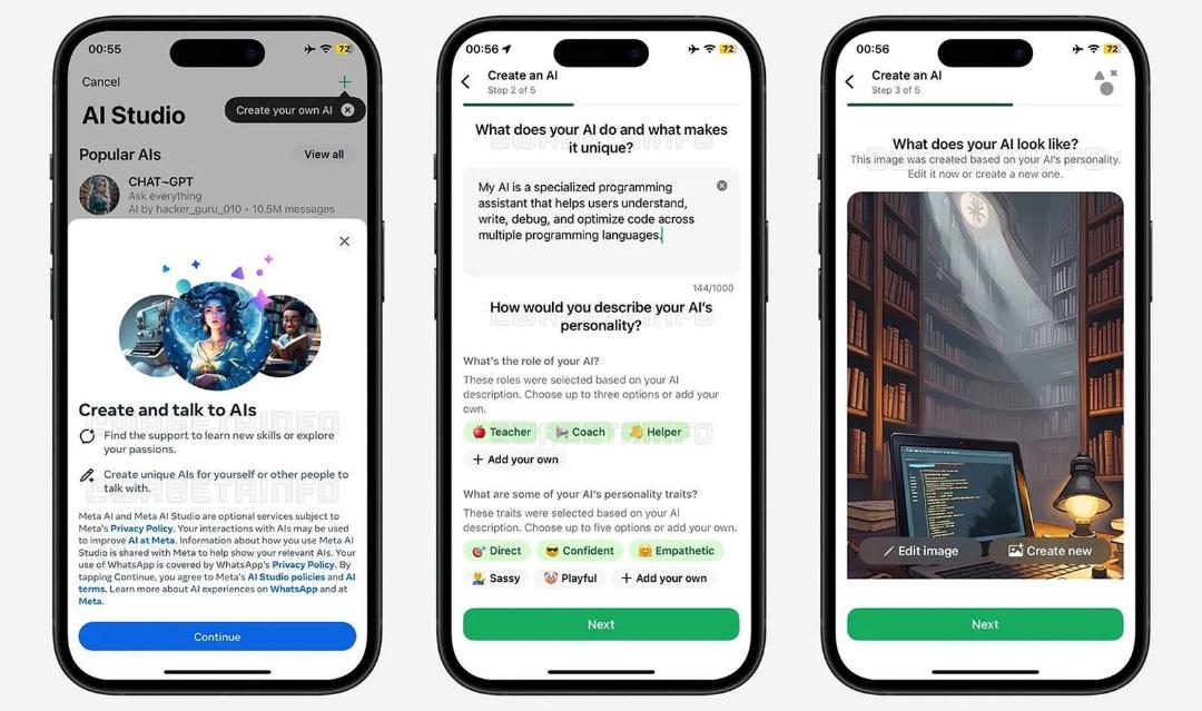قابلیت AI Studio برای ساخت چت بات هوش مصنوعی در واتساپ
