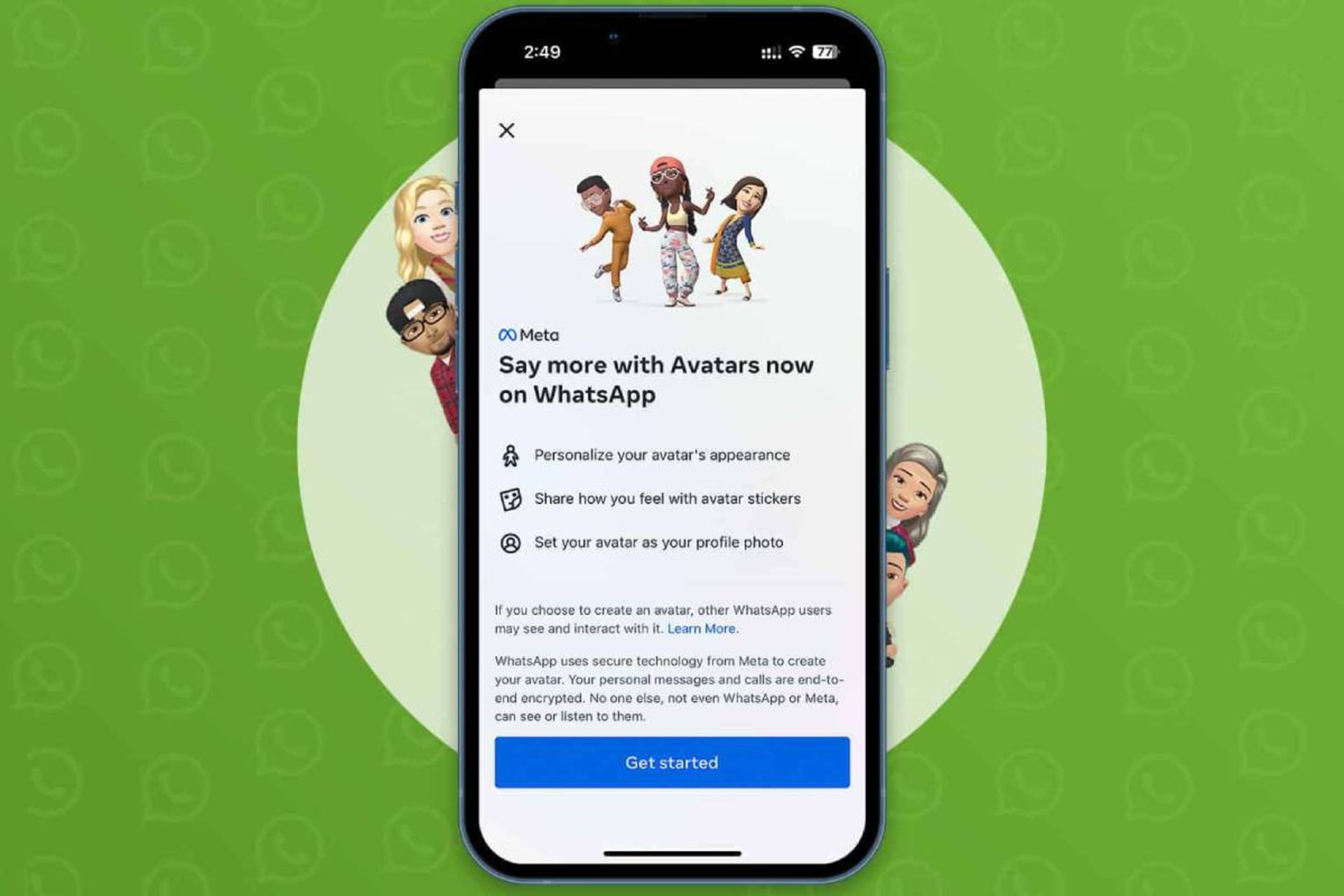 قابلیت استفاده از آواتار متا در واتساپ