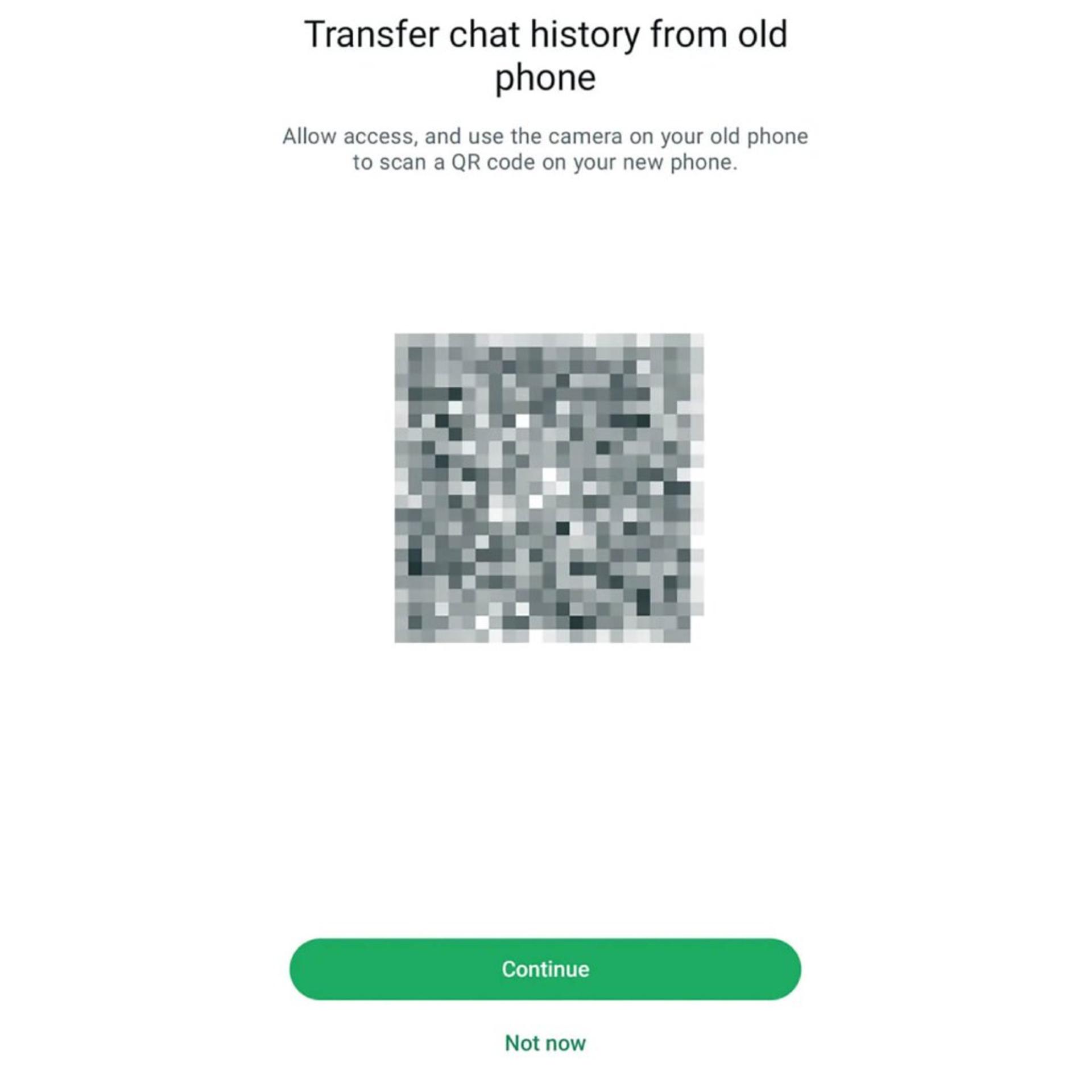 قابلیت انتقال سوابق چت های واتساپ با اسکن کد QR
