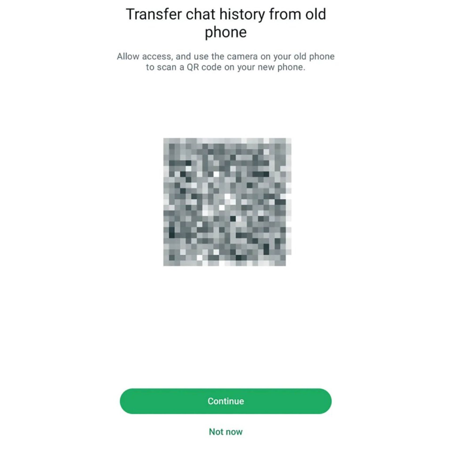 قابلیت انتقال سوابق چت های واتساپ با اسکن کد QR