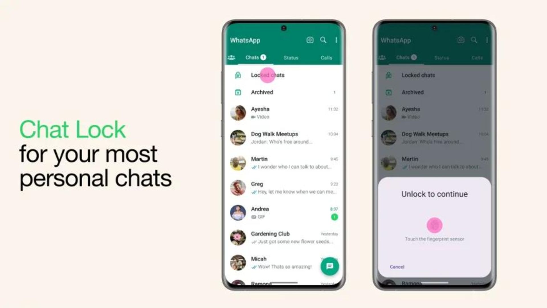 قابلیت Chat Lock واتساپ