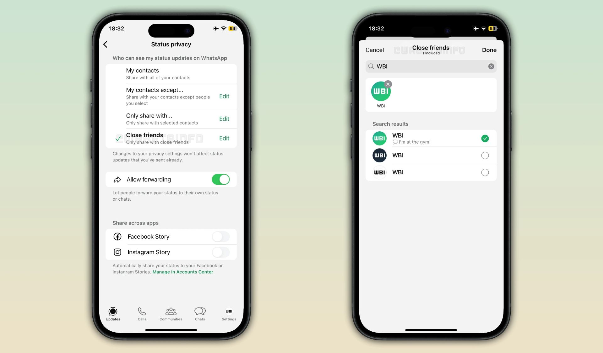قابلیت کلوز فرند واتساپ