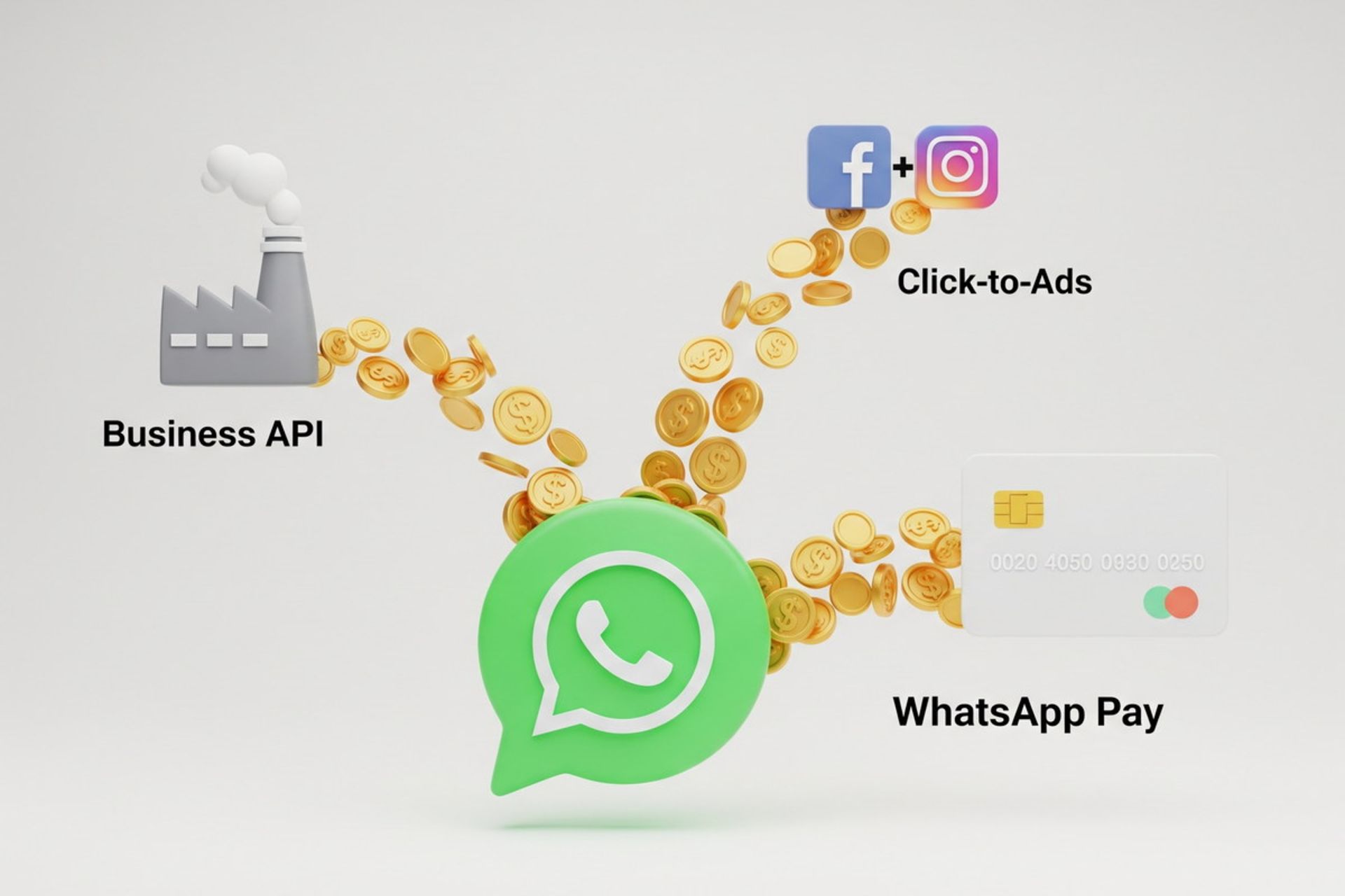 راه‌های درآمدزایی واتساپ: API ،WhatsApp Pay،Click-to-WhatsApp