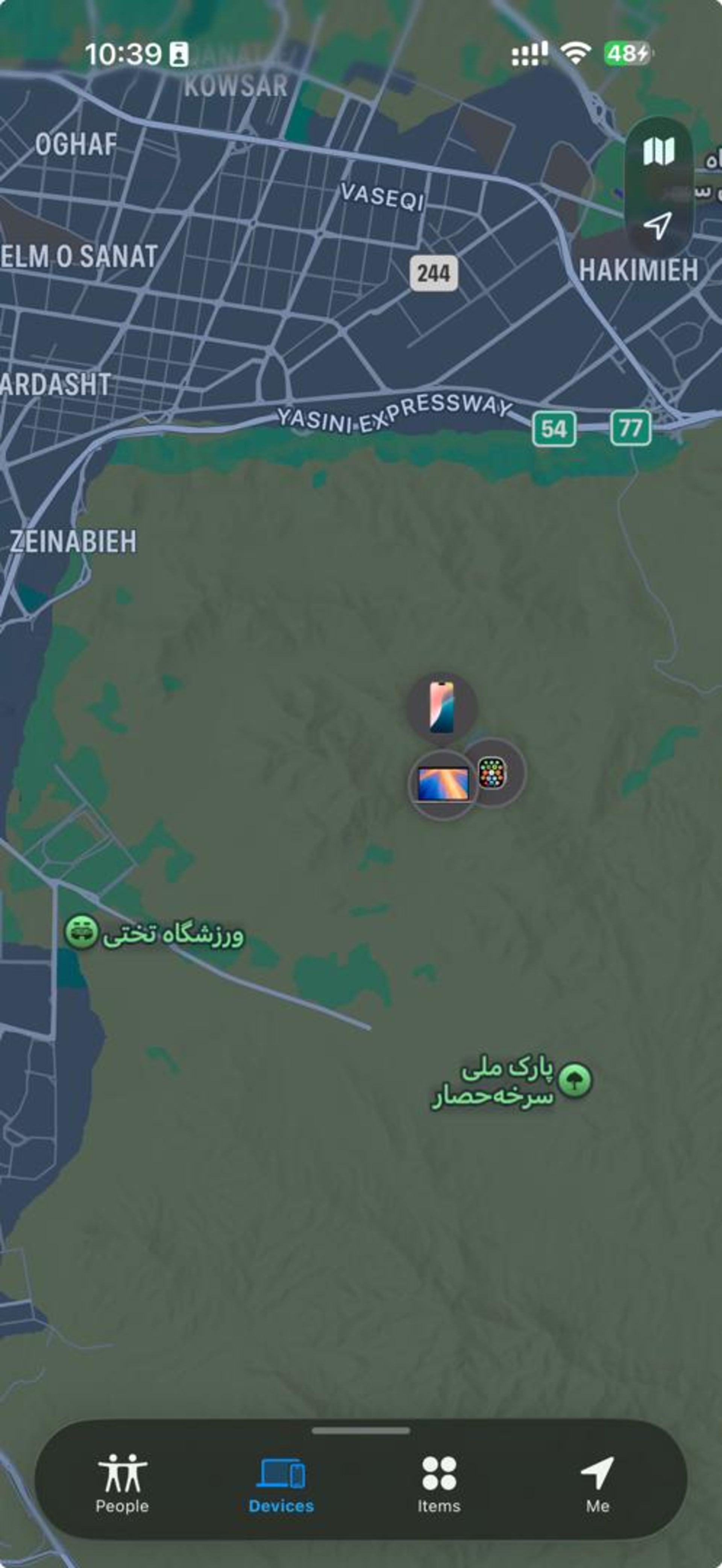 موقعیت‌یابی فایندمای آیفون