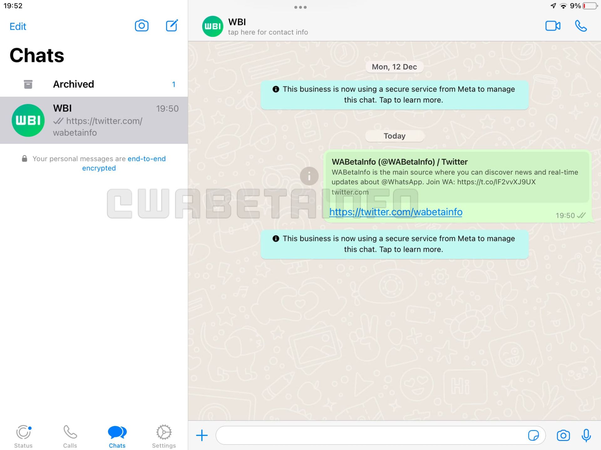 محیط کاربری نسخه آیپد واتساپ / بتا فاش شده