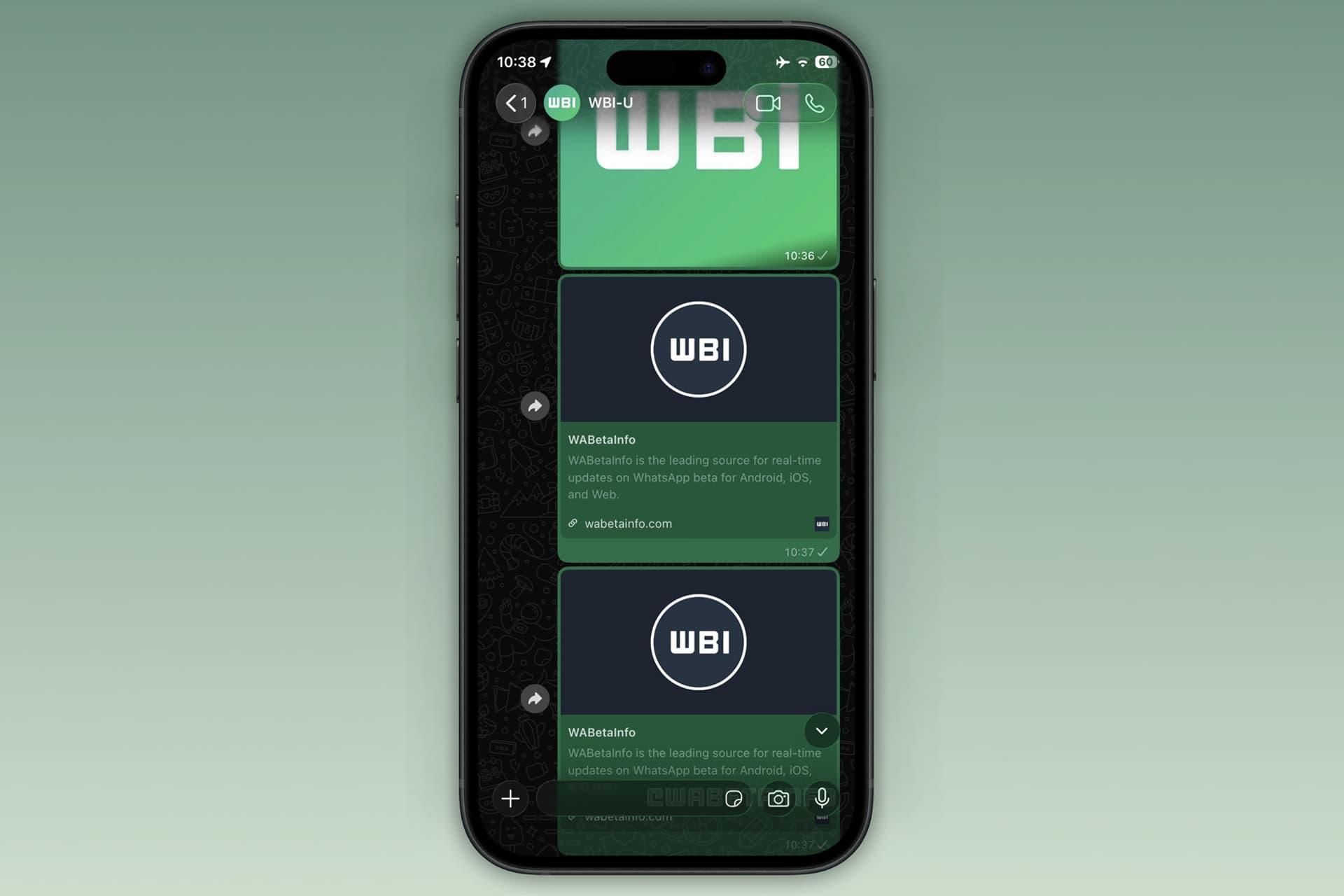 نسخه لیکوئید گلس شیشه‌ای واتساپ WhatsApp روی آیفون