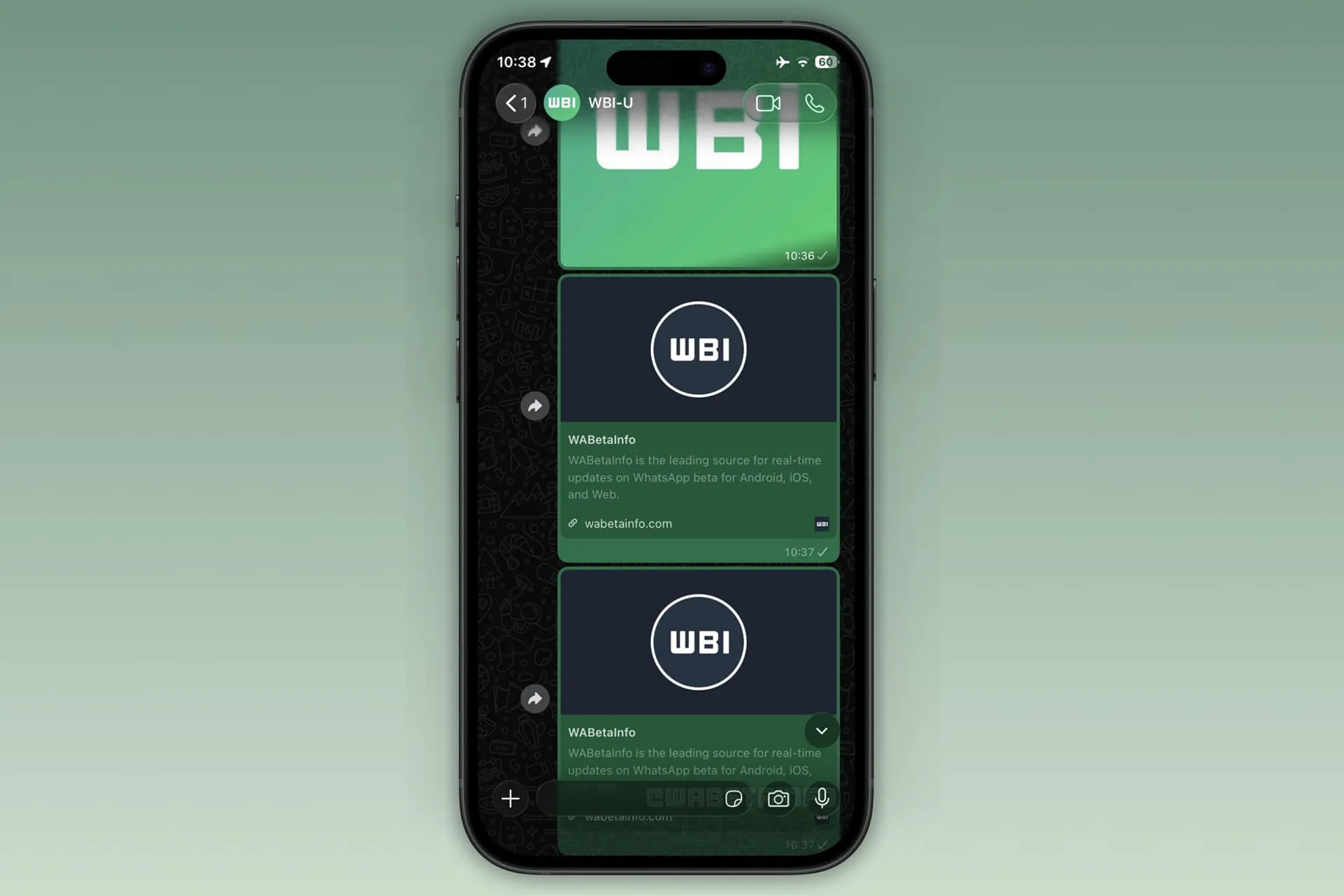 نسخه لیکوئید گلس شیشه‌ای واتساپ WhatsApp روی آیفون