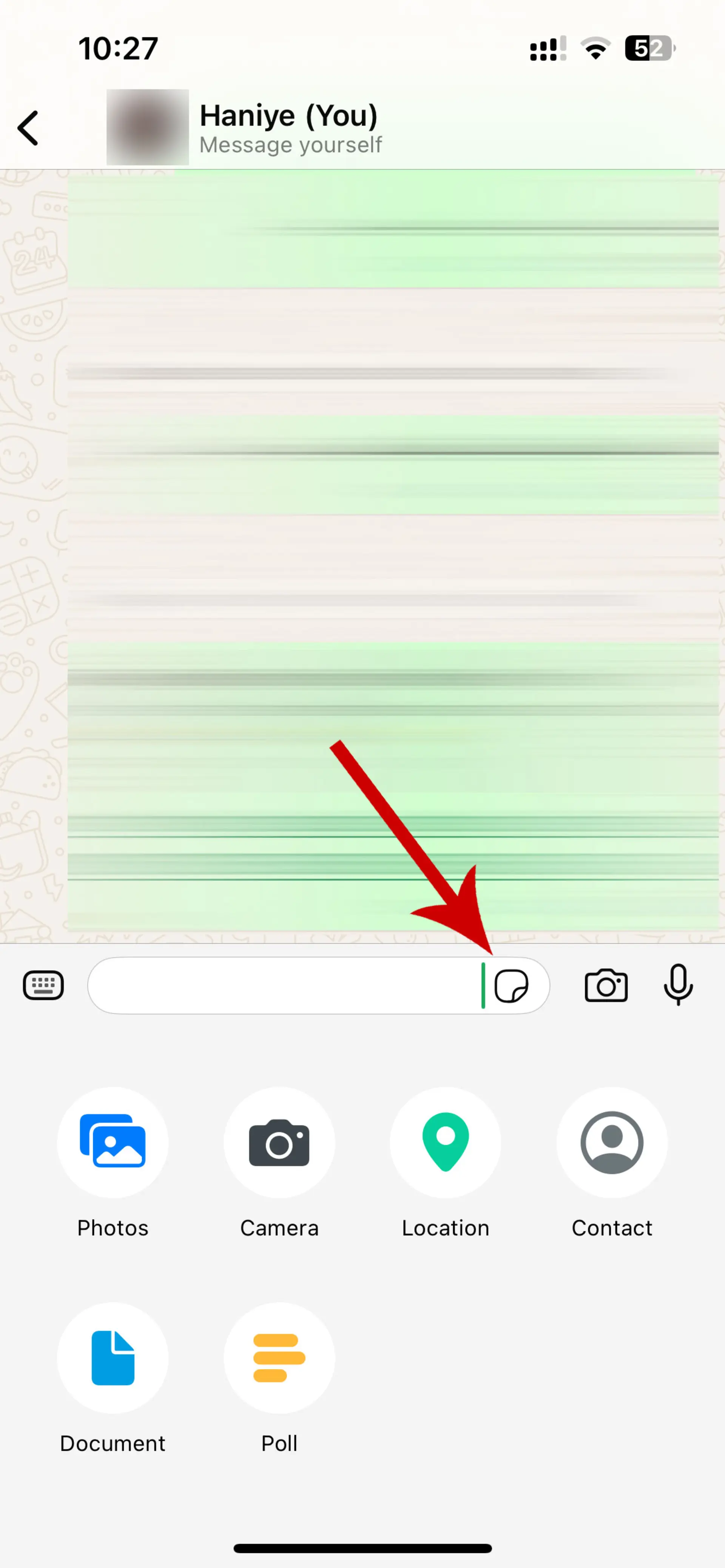 Saved Messages واتساپ در گوشی آیفون