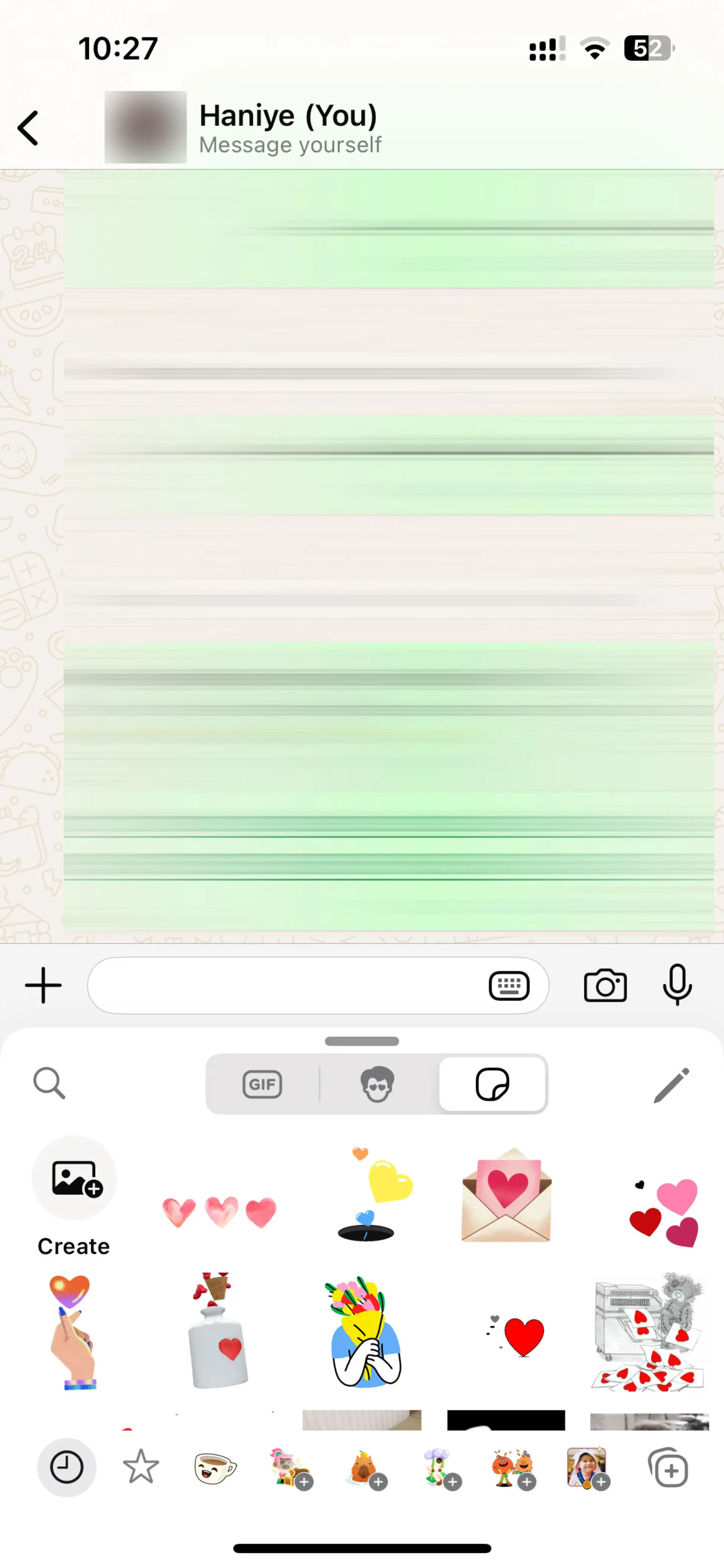 Saved Messages واتساپ در گوشی آیفون