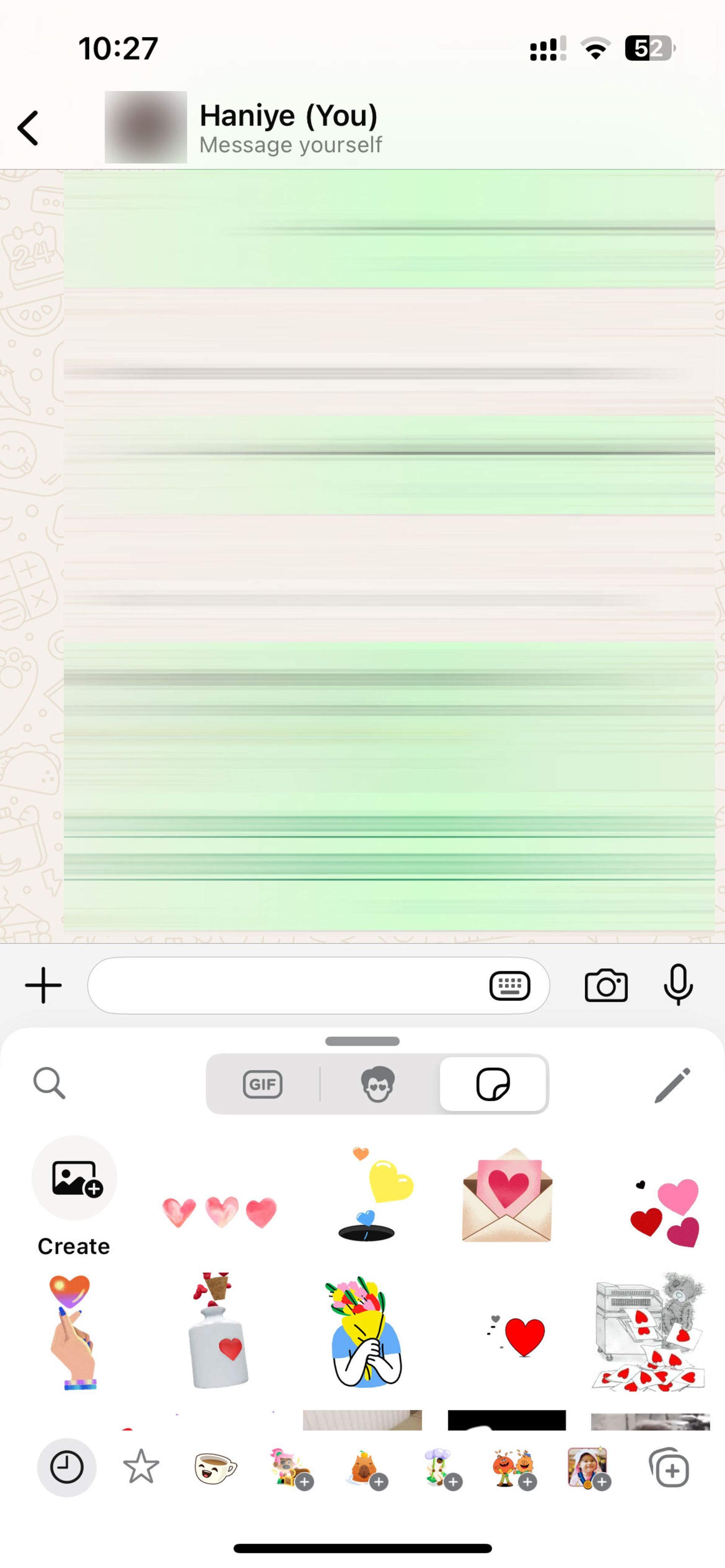 Saved Messages واتساپ در گوشی آیفون