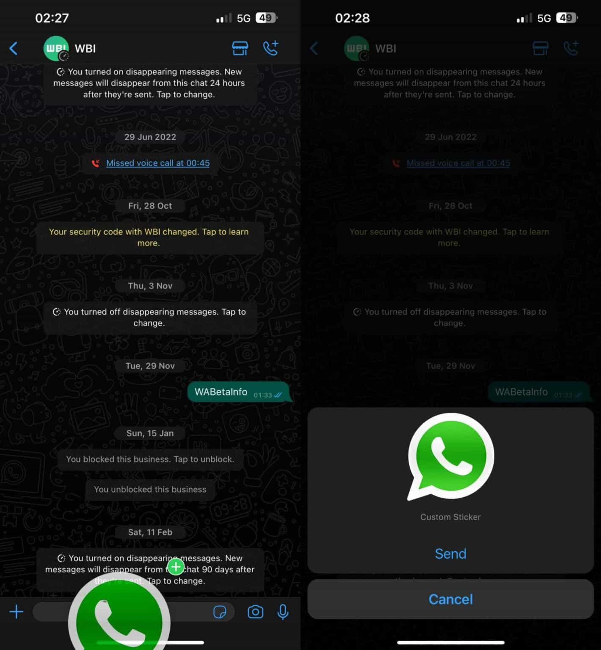 قابلیت ساخت استیکر در واتساپ