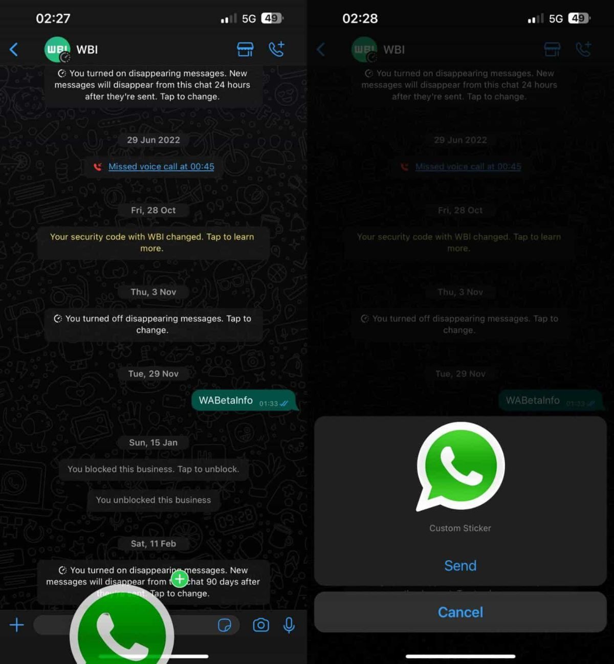 قابلیت ساخت استیکر در واتساپ