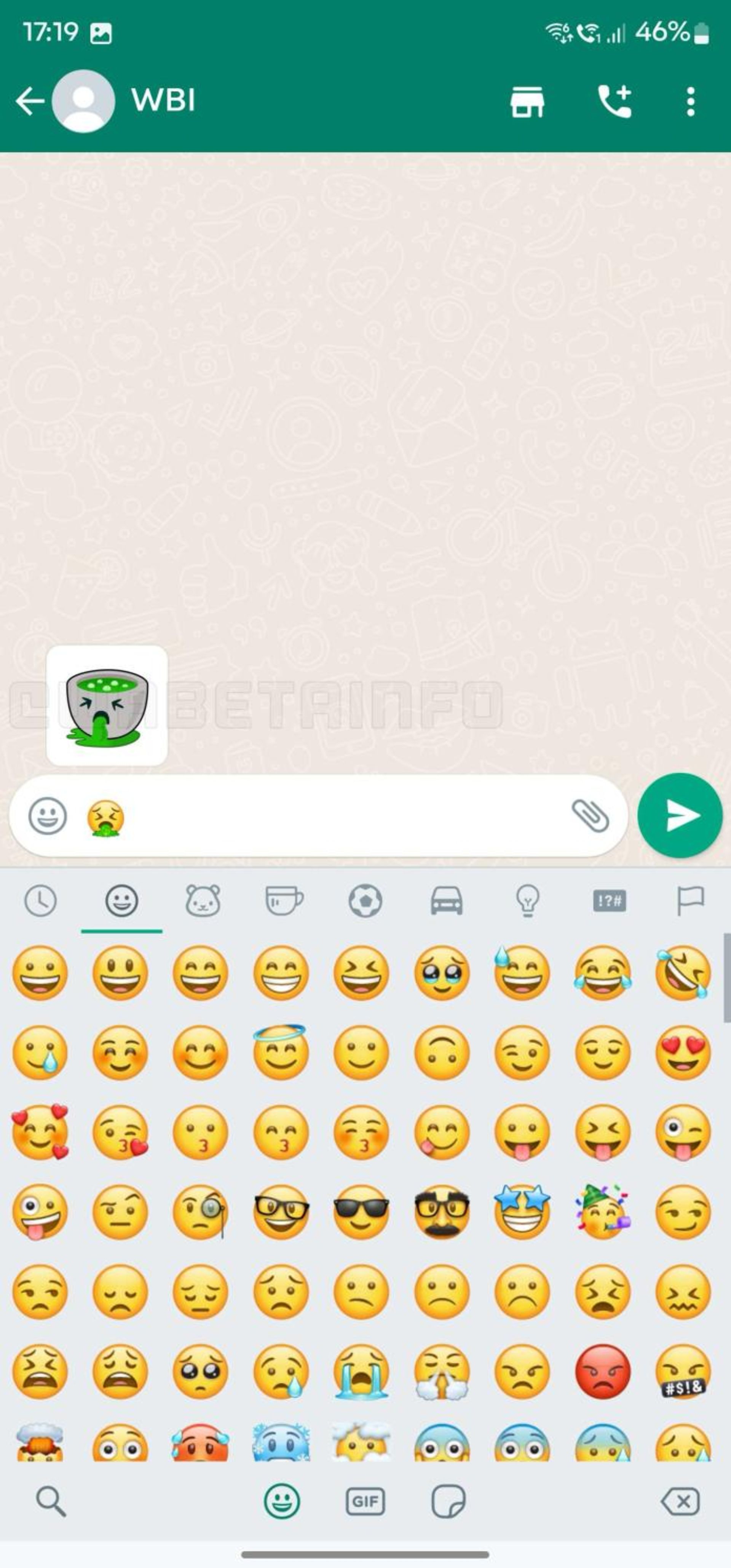 قابلیت پیشنهاد استیکر واتساپ