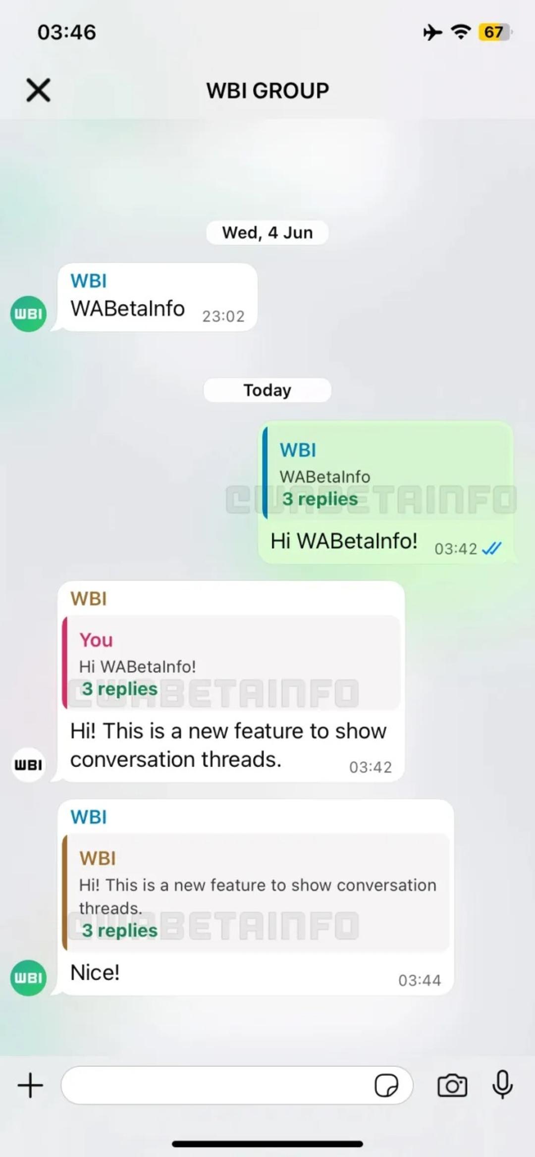 قابلیت Threaded Replies واتساپ در آيفون