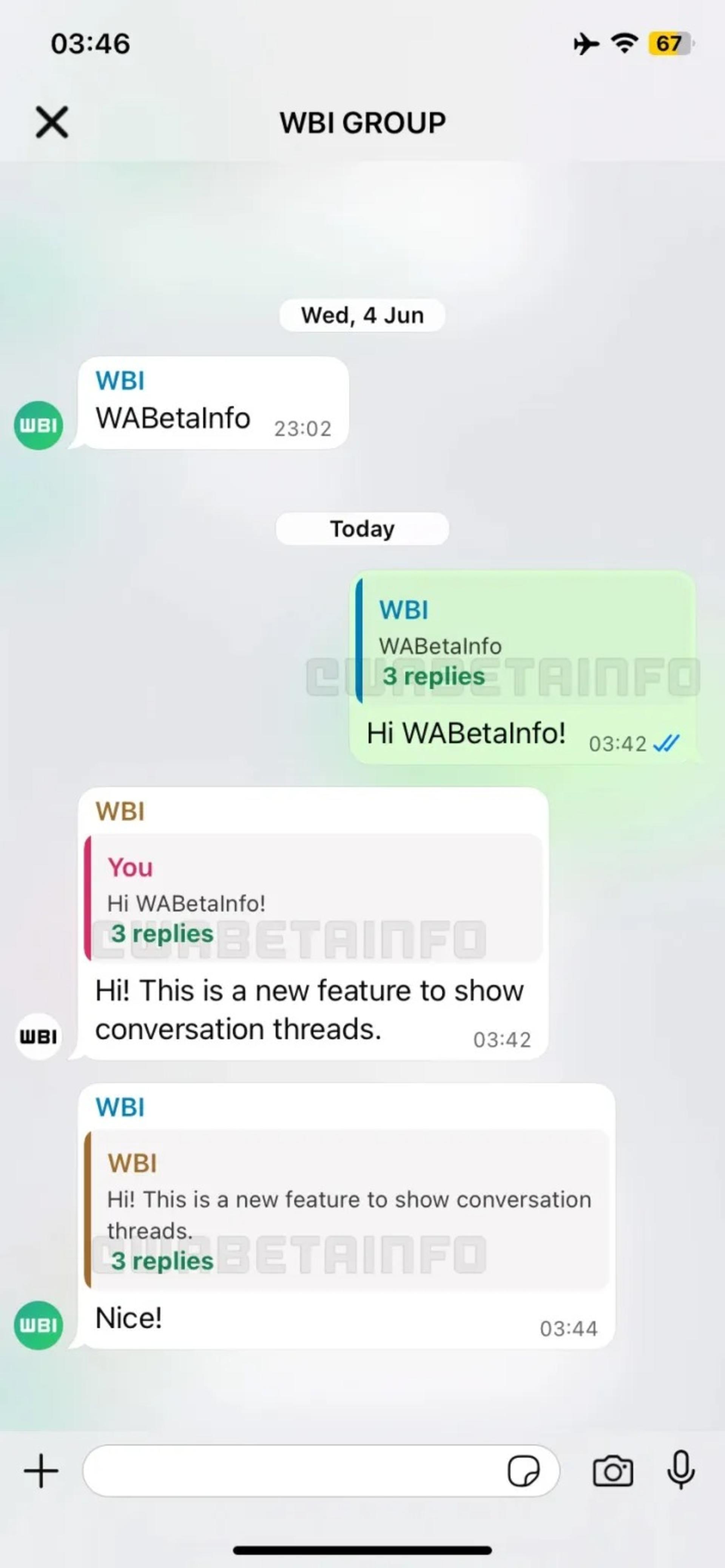 قابلیت Threaded Replies واتساپ در آيفون
