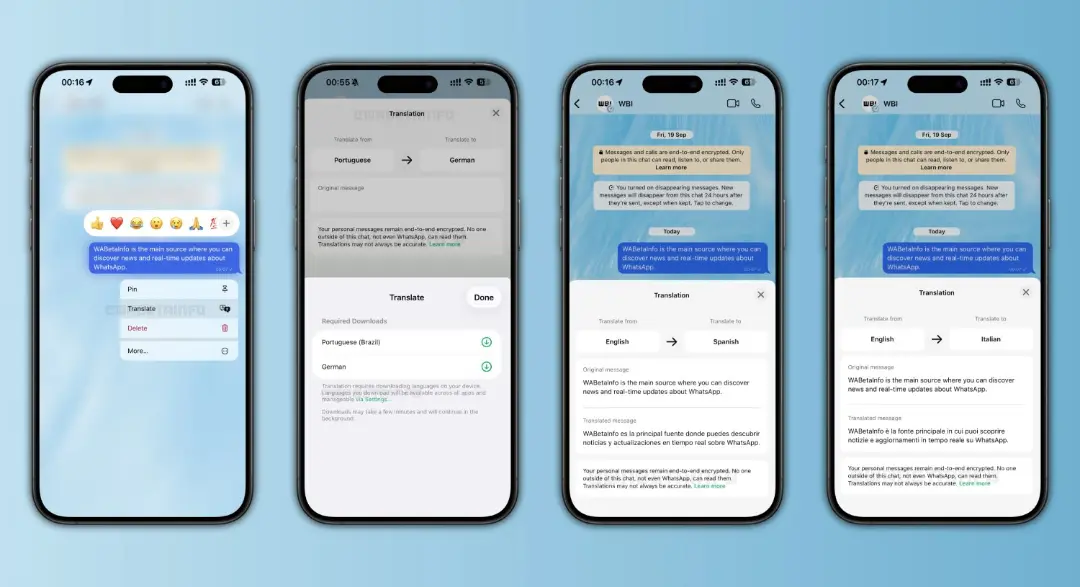 قابلیت مترجم واتساپ