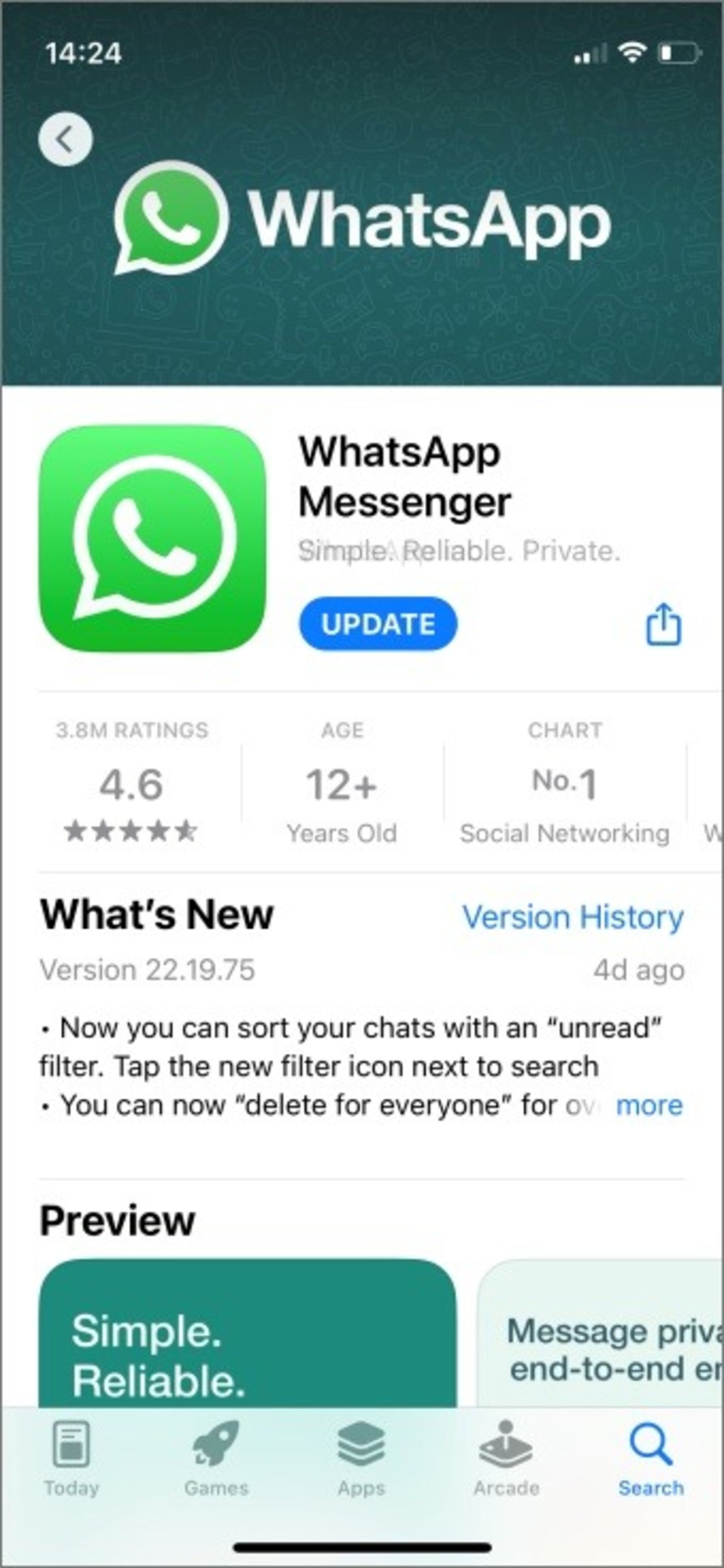 whatsapp update