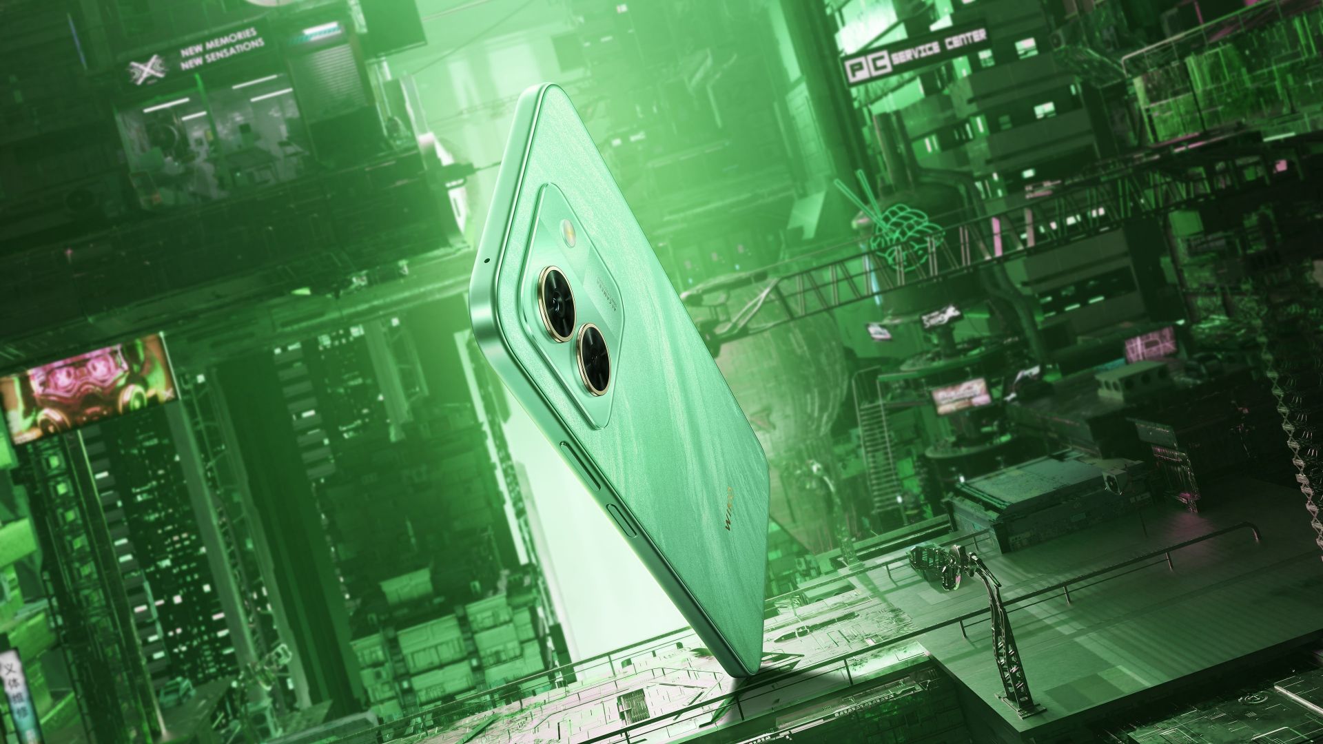 نمای پشت گوشی ویکو X70 رنگ سبز