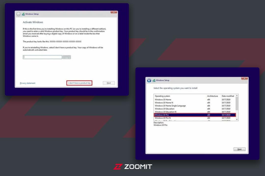 اعمال تنظیمات لازم برای نصب ویندوز