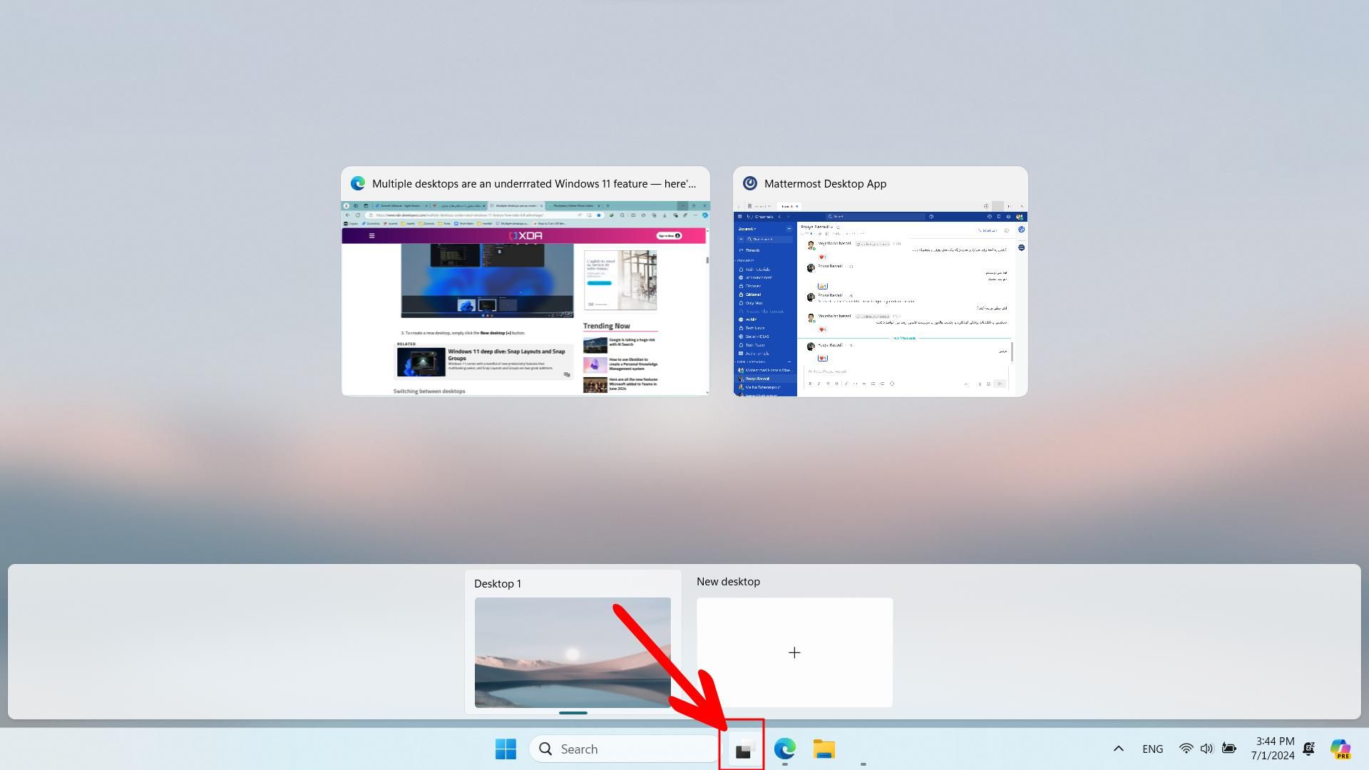 Display virtual desktops in Windows 11