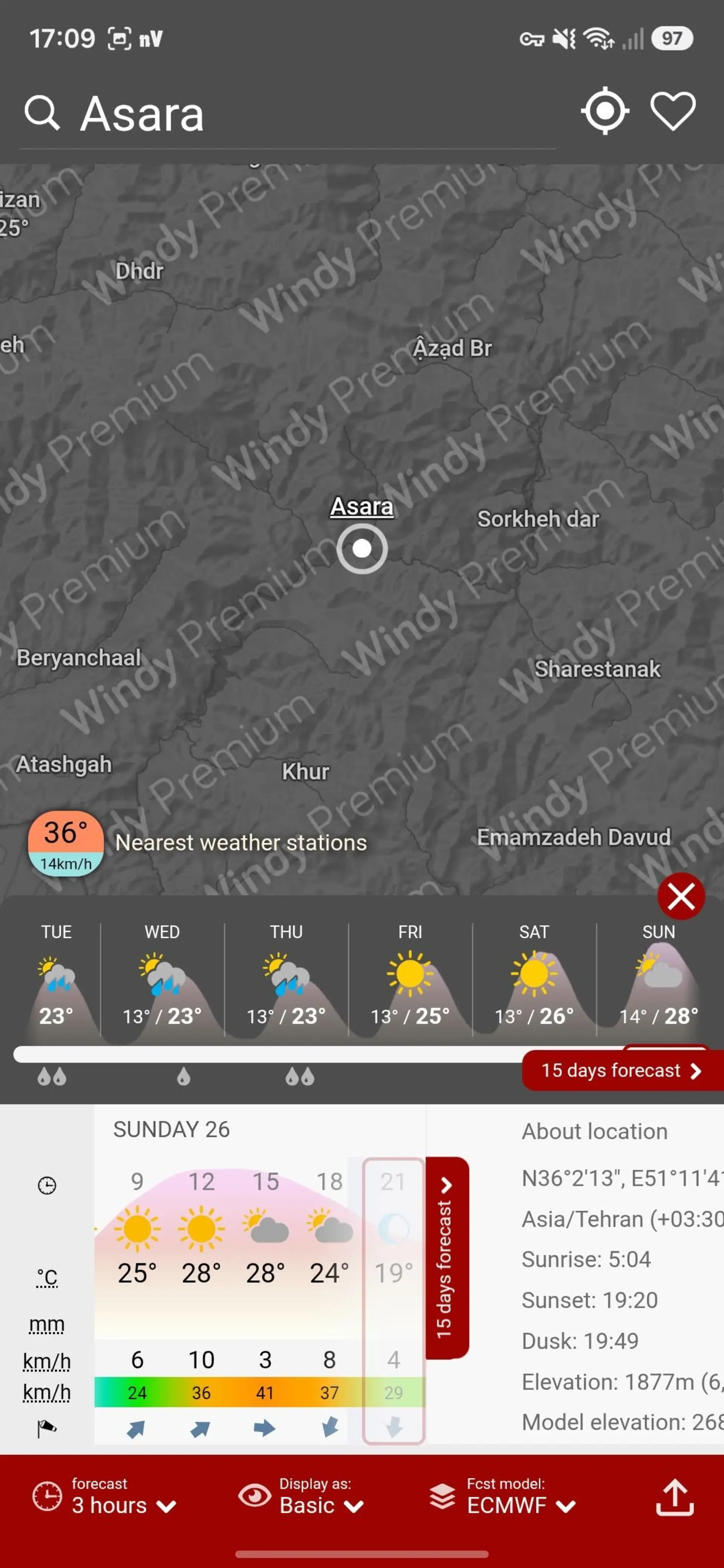 اپلیکیشن هواشناسی Windy
