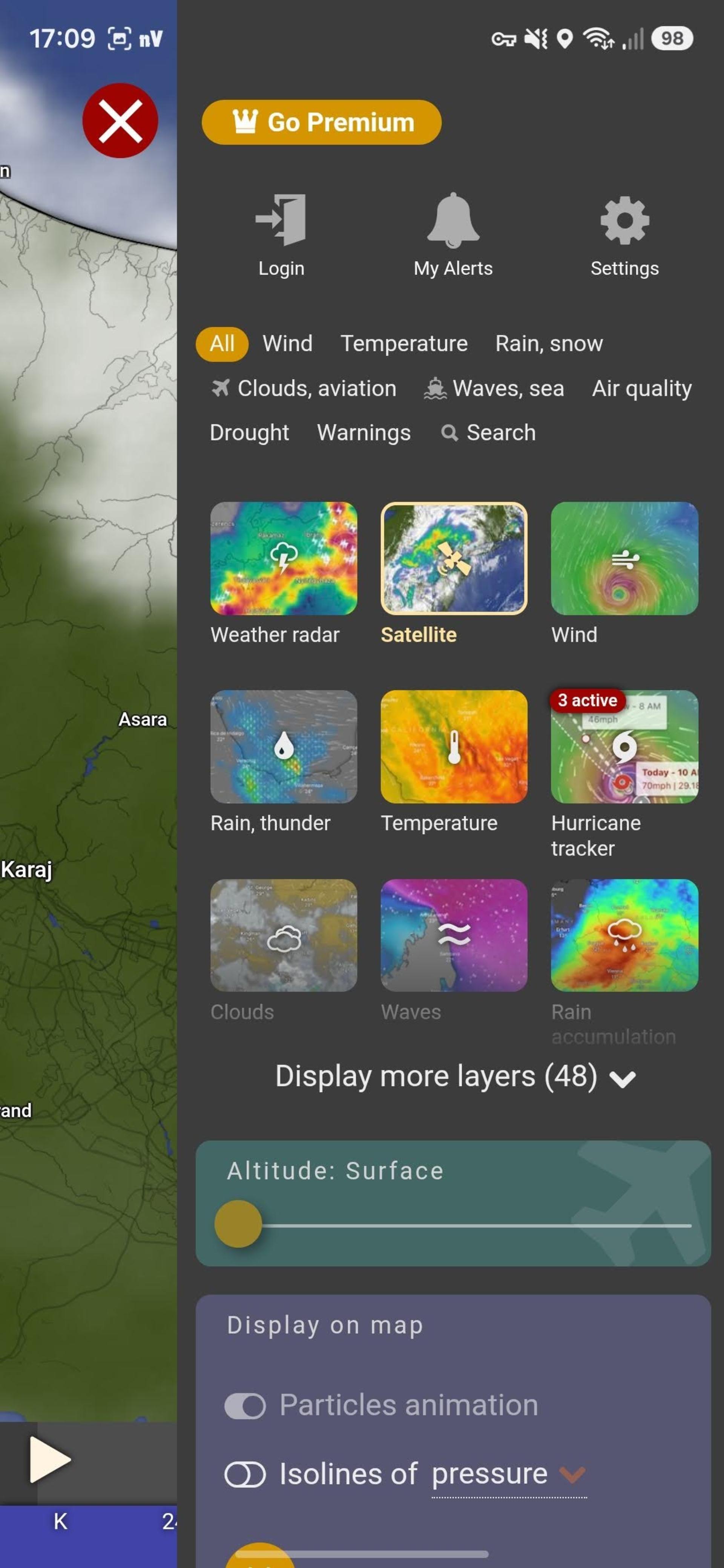 اپلیکیشن هواشناسی Windy