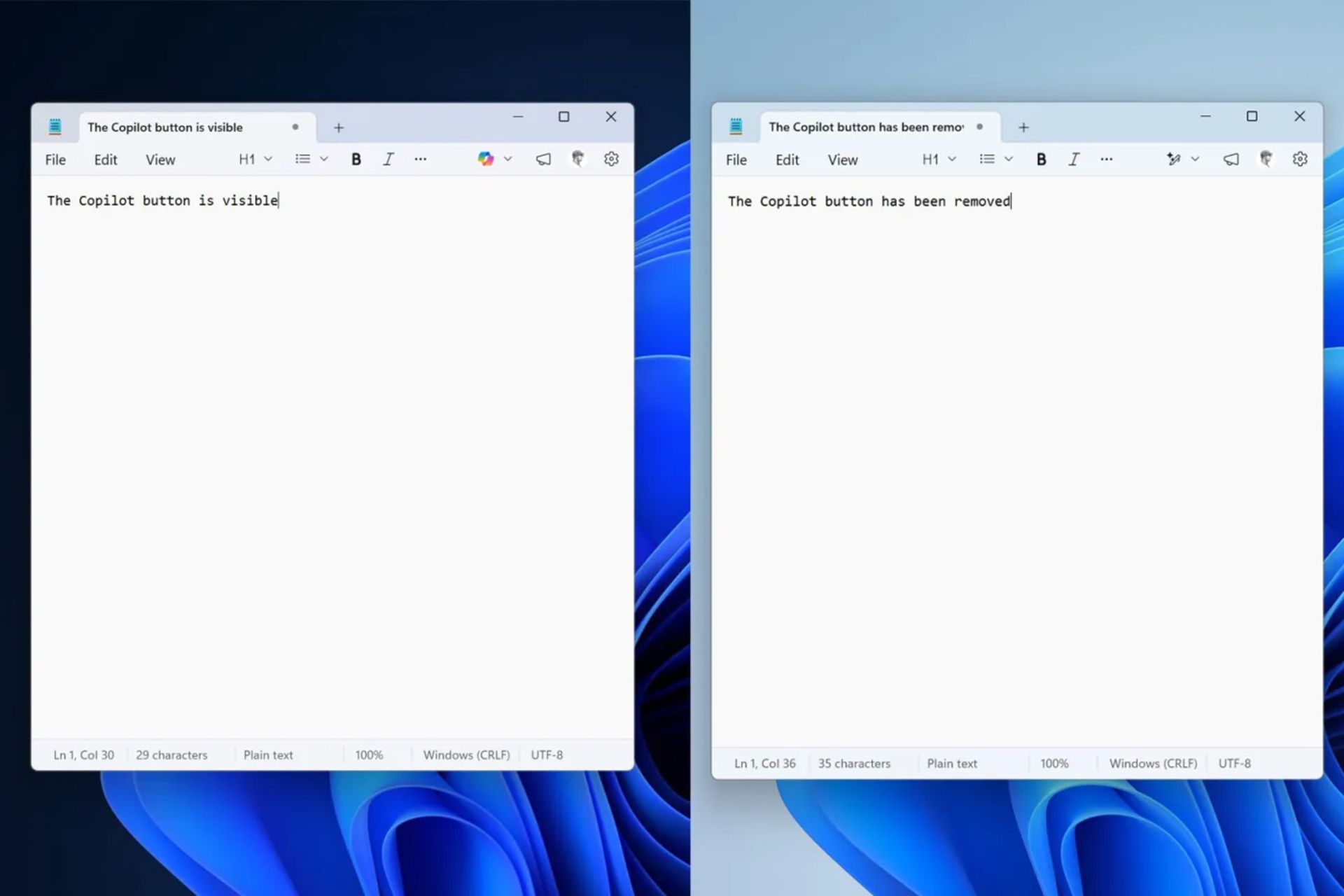 حذف دکمه کوپایلت از نرم‌افزارهای ویندوز ۱۱
