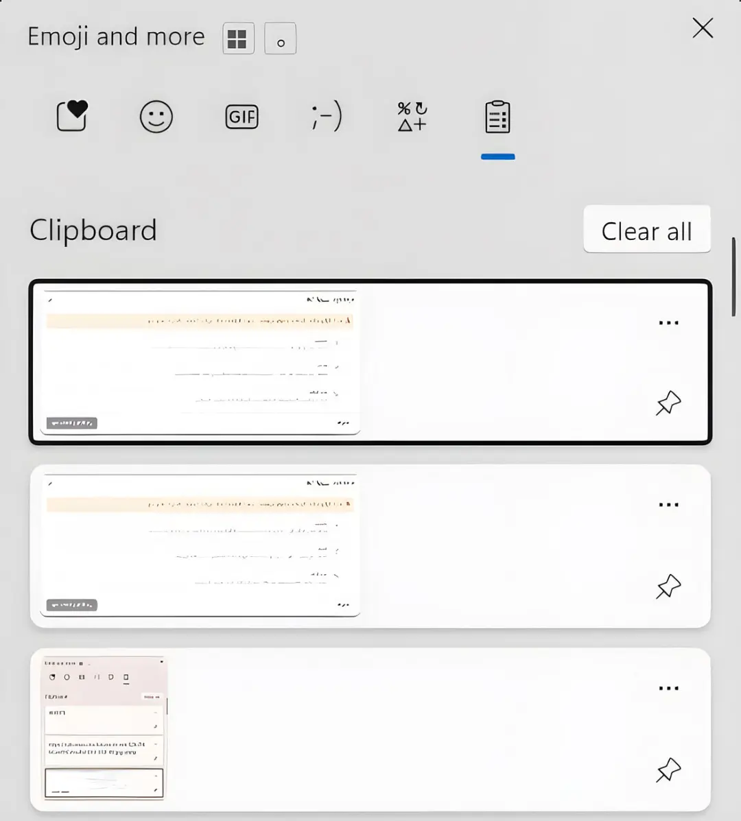 پنل Clipboard در رابط کاربری ویندوز ۱۱ با تاریخچه کپی‌ها