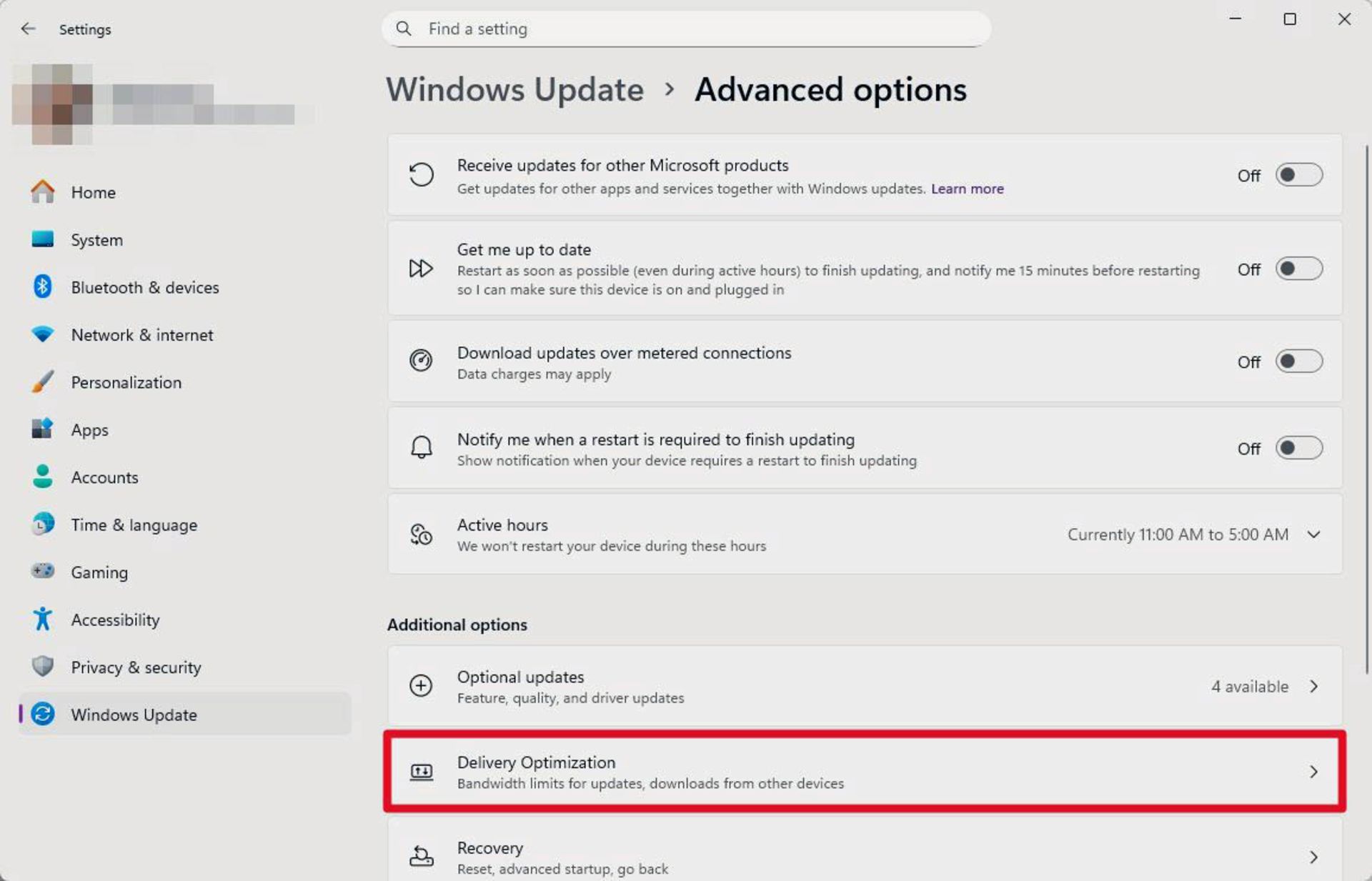 مراحل غیرفعال کردن Delivery Optimization در ویندوز ۱۱