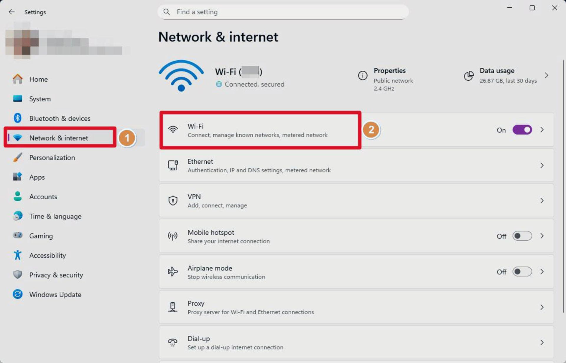 مراحل فعال‌سازی metered connection برای اتصال وای فای در ویندوز ۱۱