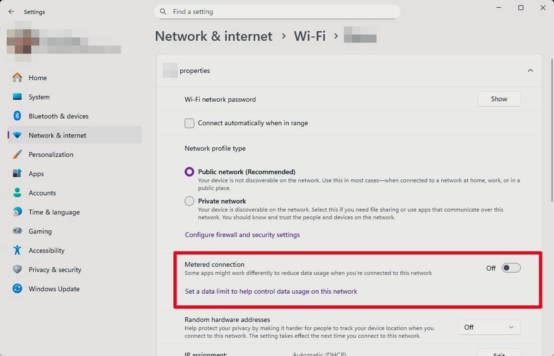 مراحل فعال‌سازی metered connection برای اتصال وای فای در ویندوز ۱۱