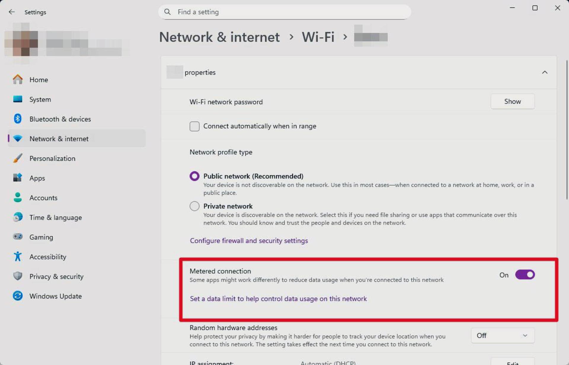 مراحل فعال‌سازی metered connection برای اتصال وای فای در ویندوز ۱۱