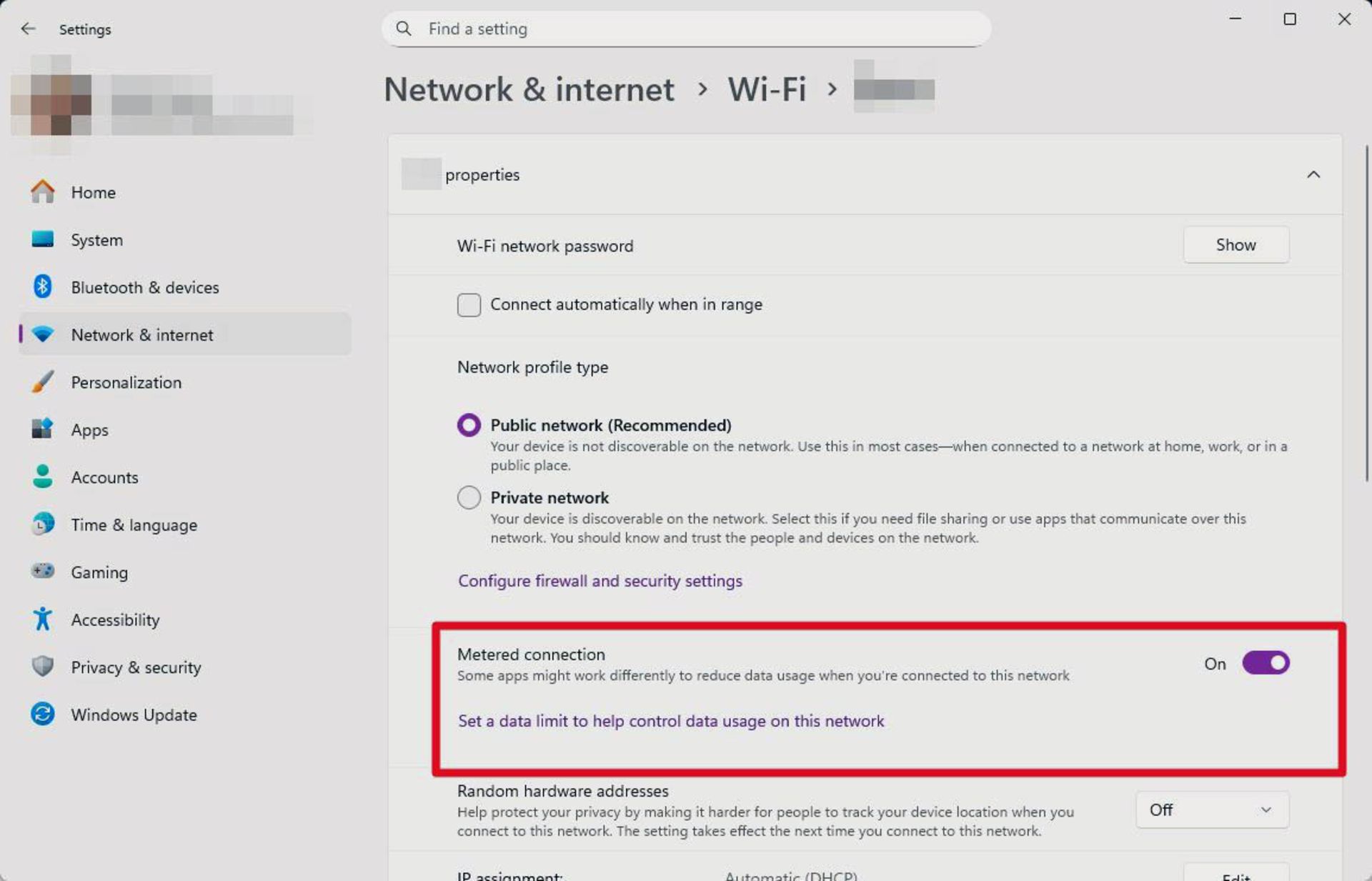 مراحل فعال‌سازی metered connection برای اتصال وای فای در ویندوز ۱۱