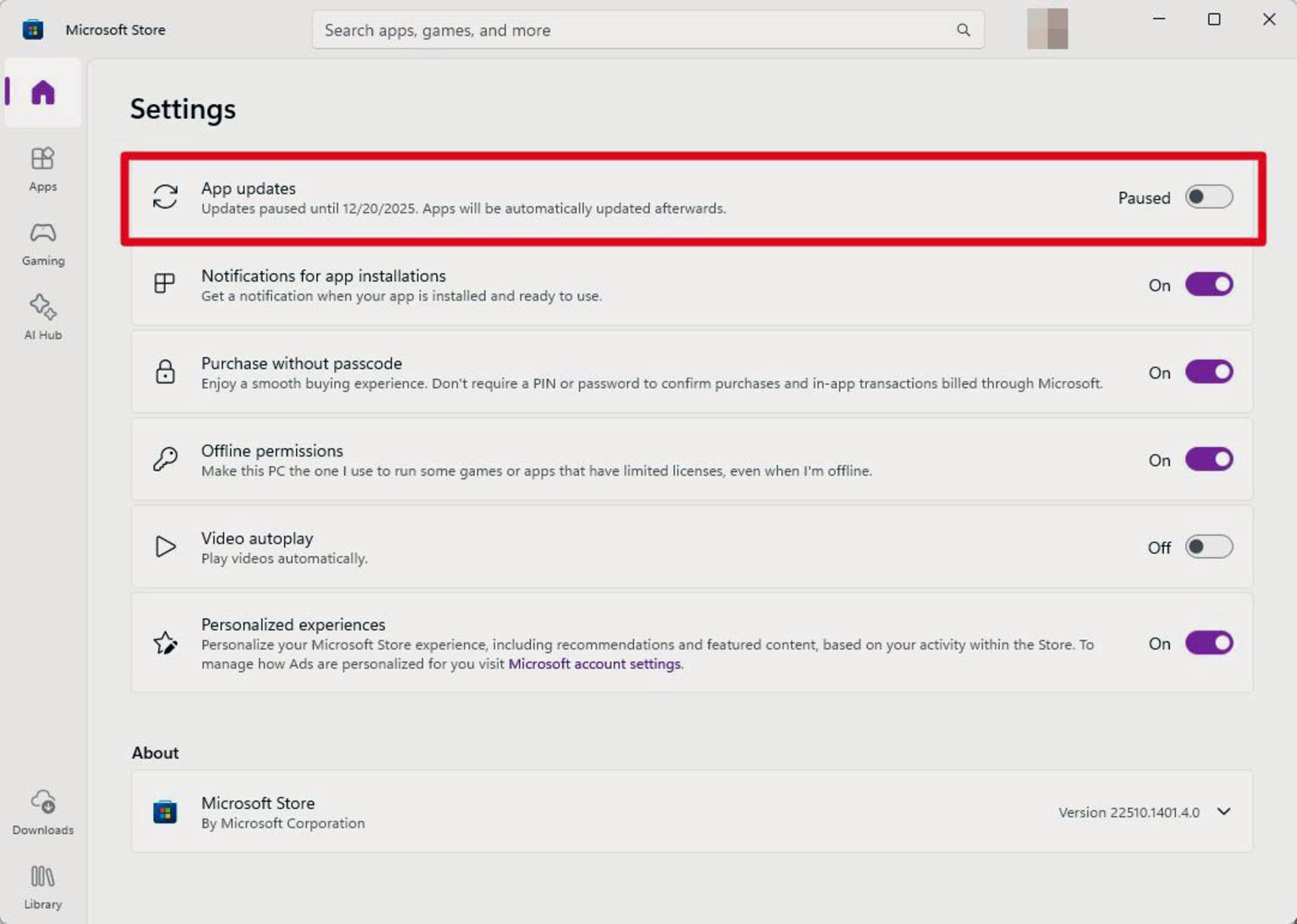 مراحل غیرفعال سازی اپدیت خودکار برنامه ها در مایکروسافت استور ویندوز ۱۱