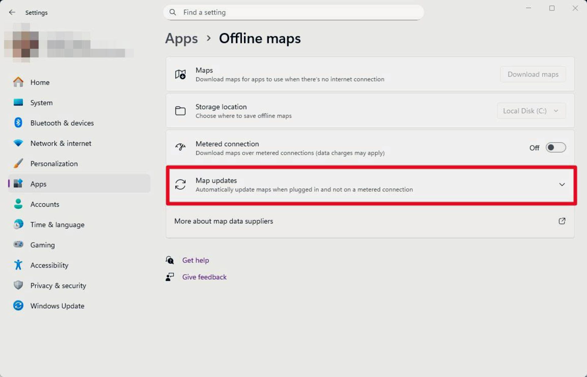 مراحل غیرفعالسازی دانلود خودکار مپ های آفلاین در ویندوز ۱۱