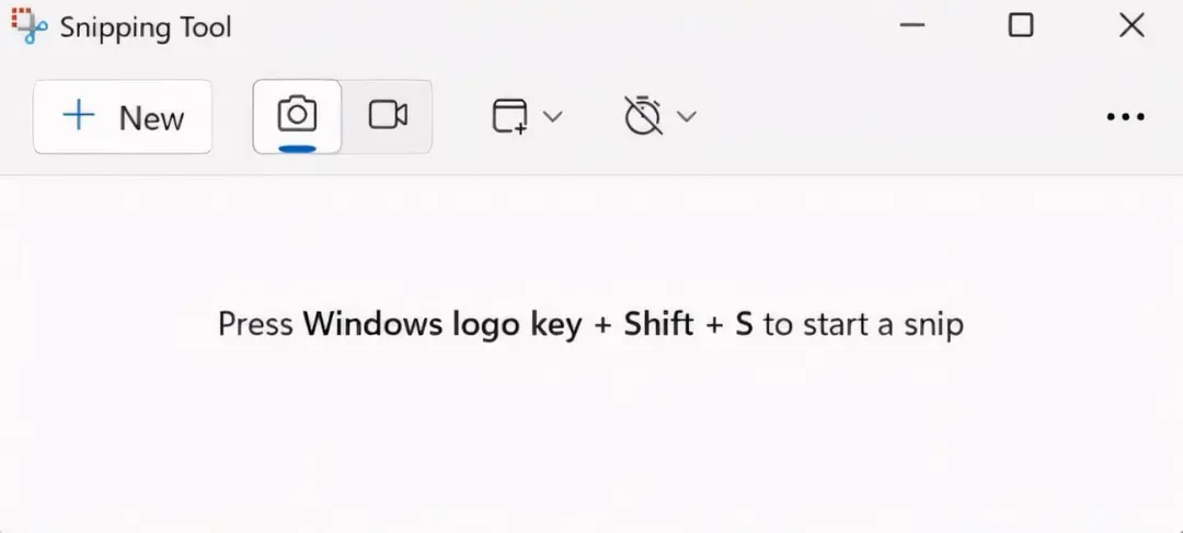 رابط کاربری ابزار Snipping Tool در سیستم‌عامل ویندوز ۱۱