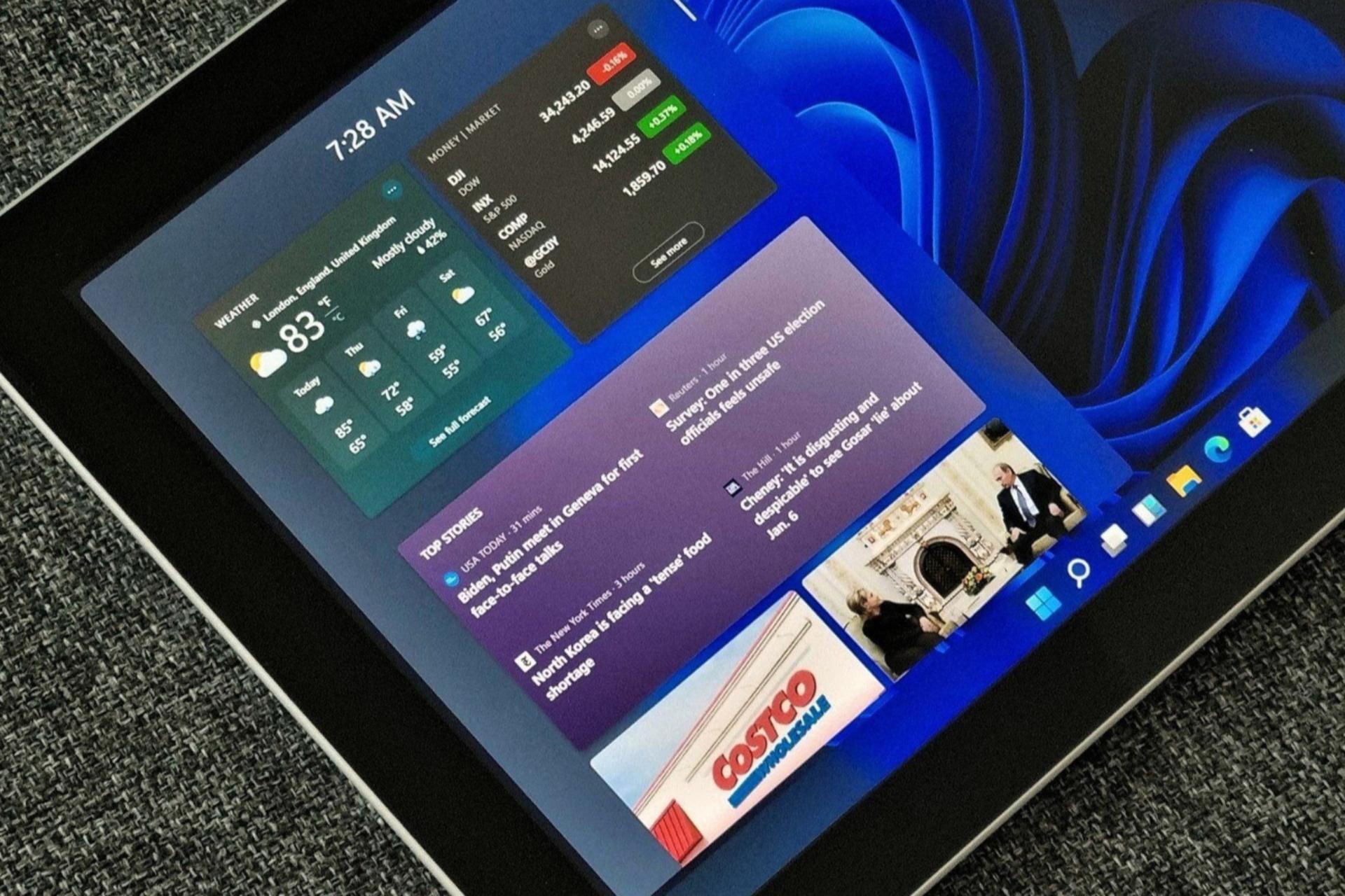 پنل ویجت‌های ویندوز ۱۱