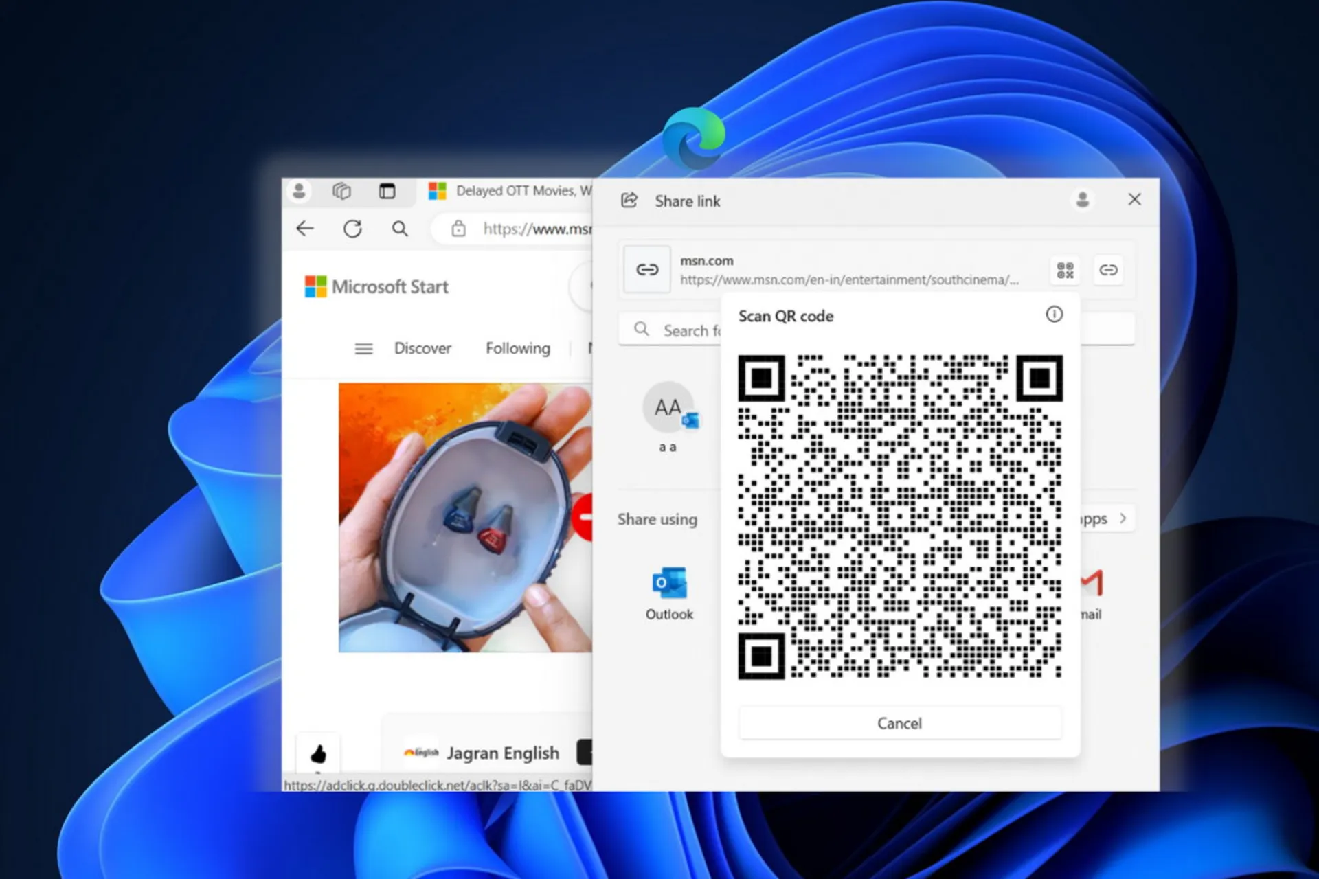 تولید QR Code از منوی Share ویندوز ۱۱