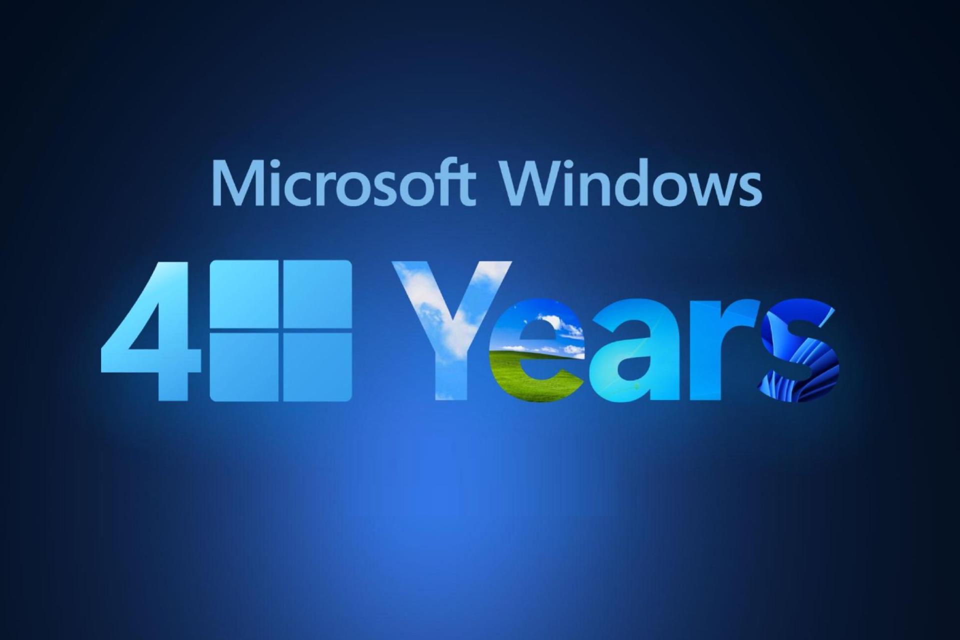 چهل سالگی ویندوز