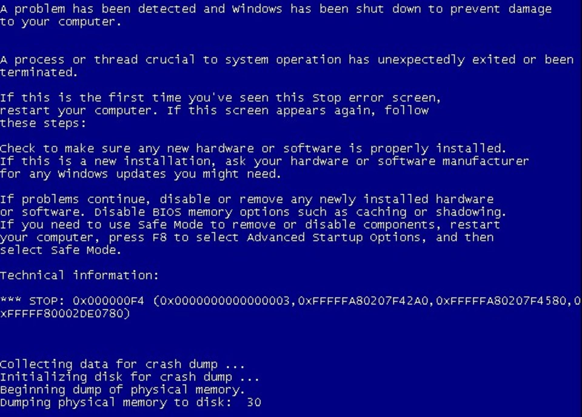 Blue Screen of Death in Windows 7