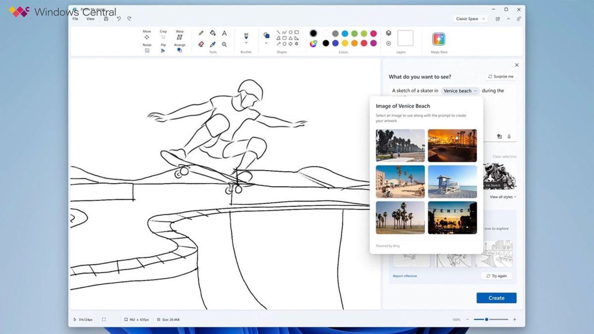 هوش مصنوعی در برنامه Paint ویندوز ۱۱