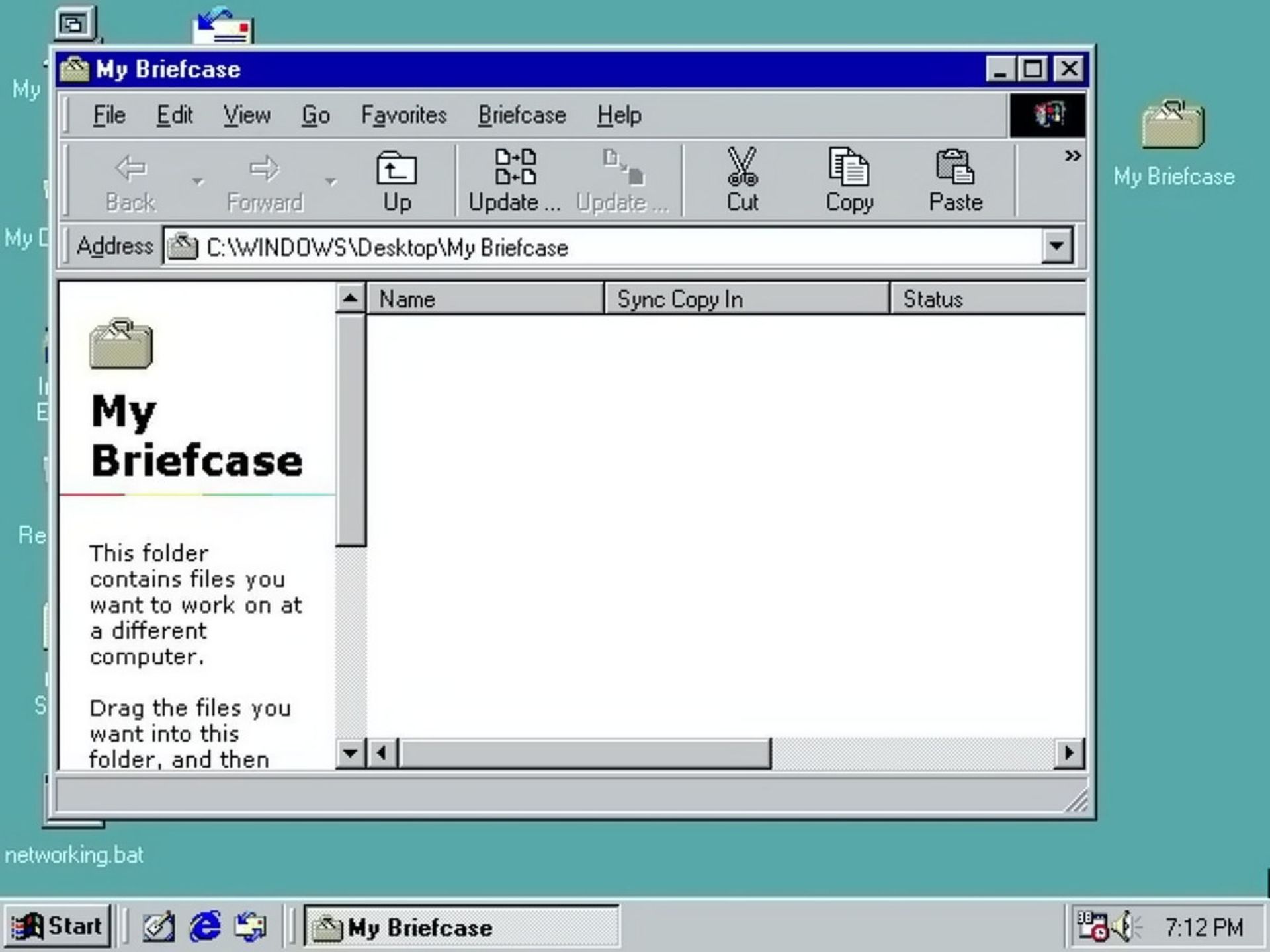 قابلیت briefcase در ویندوز ۹۵