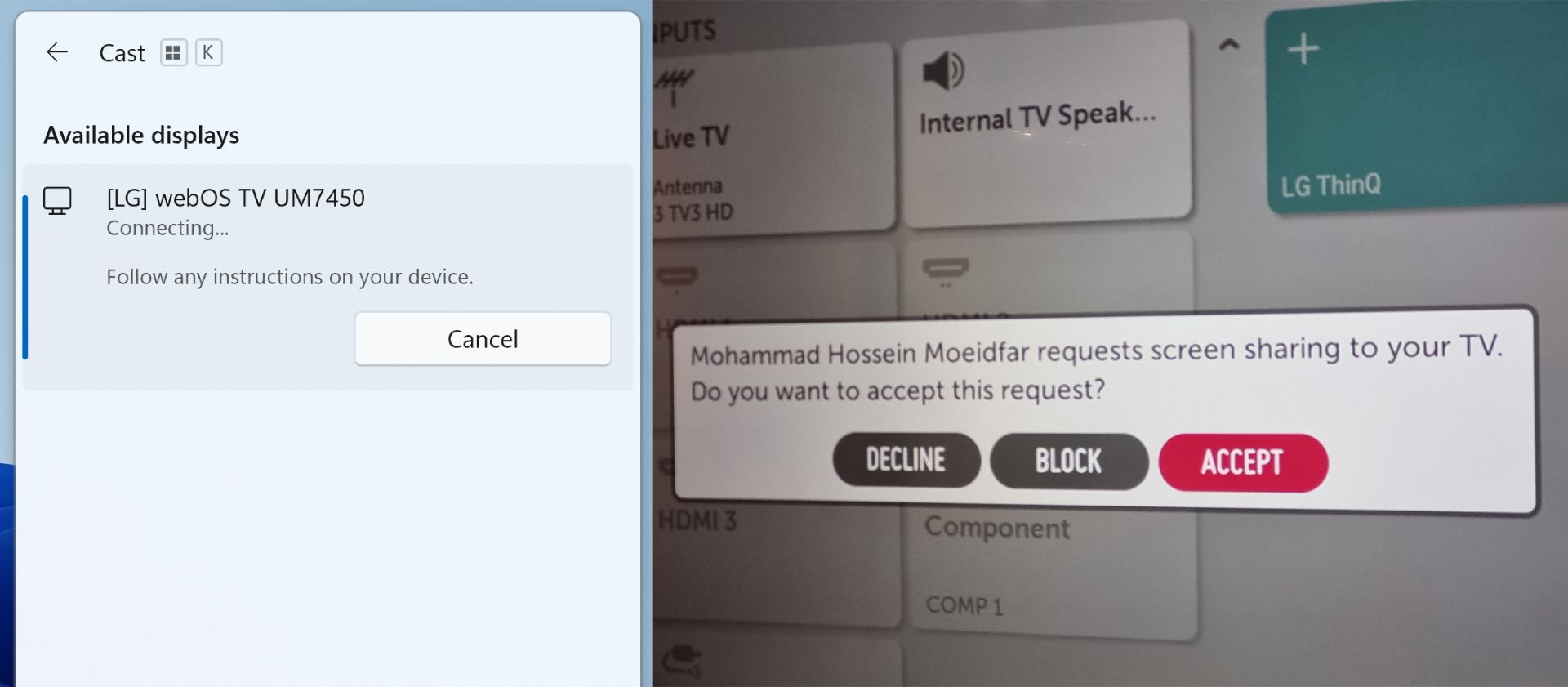 وصل کردن لپ تاپ ویندوزی به تلویزیون