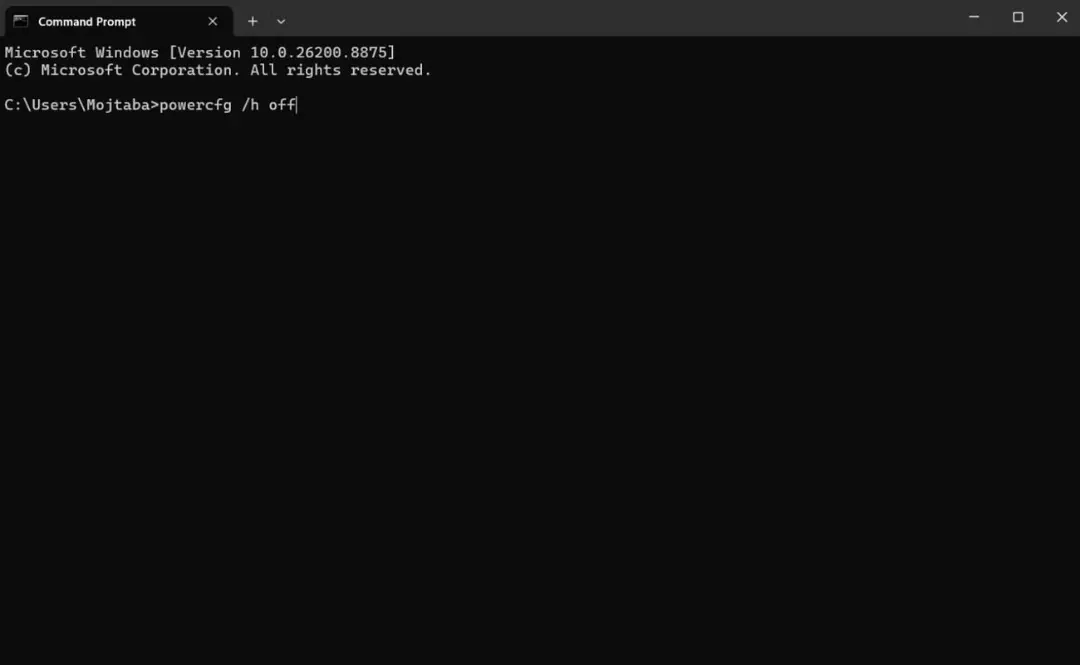 پنجره محیط خط فرمان (Command Prompt) ویندوز با دستور powercfg
