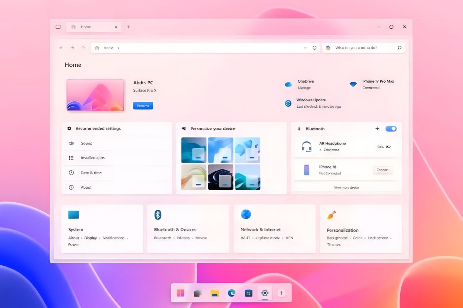 طرح مفهومی ویندوز با ظاهر شیشه ای