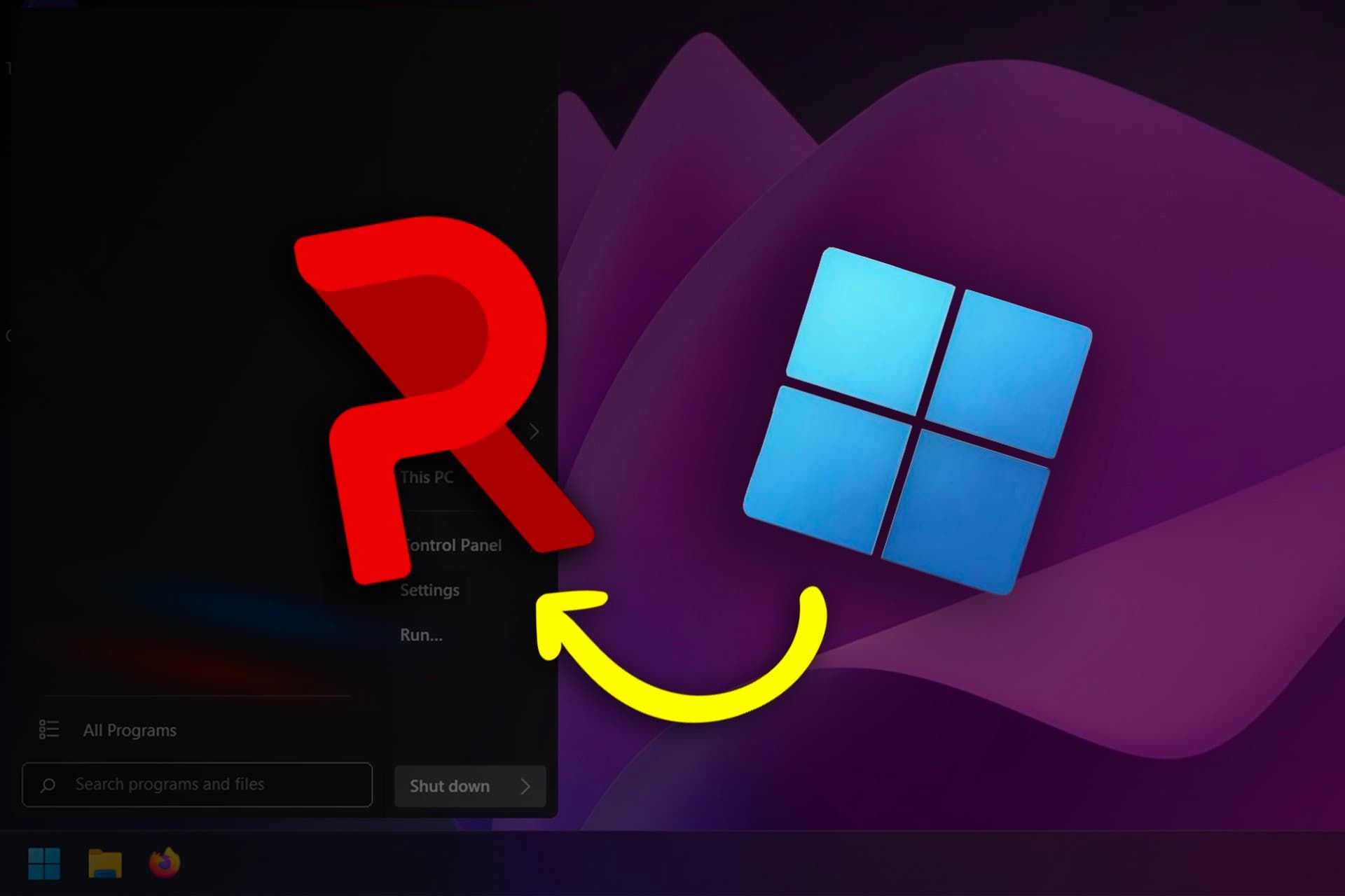 لوگو ویندوز در کنار ReviOS