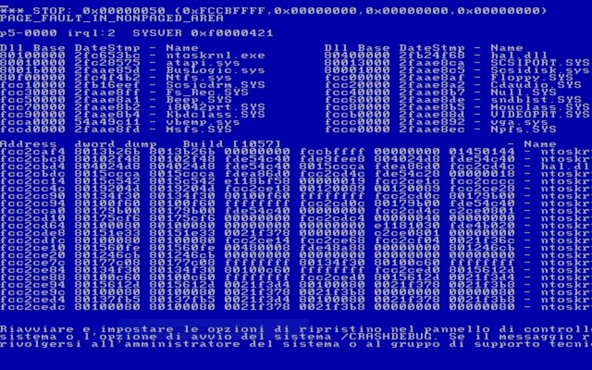 Blue Screen of Death in Windows NT