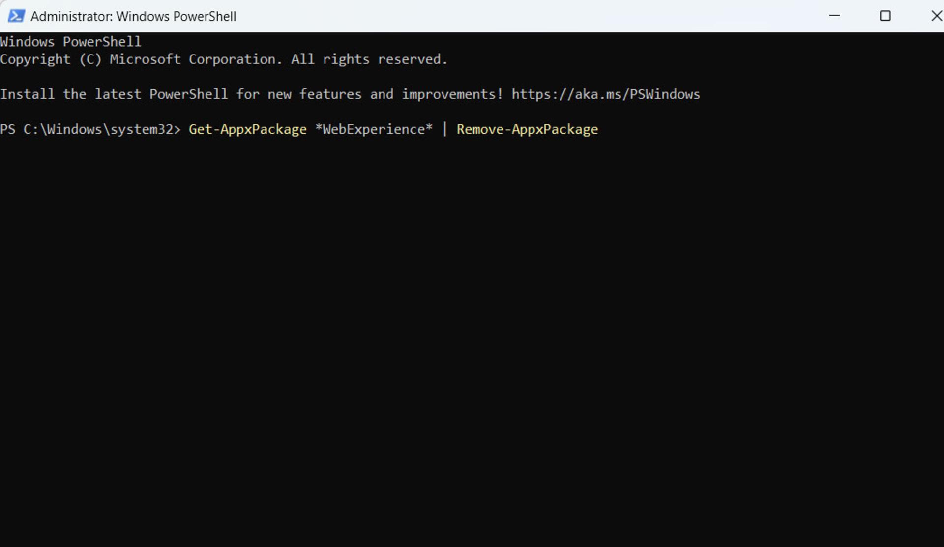 پنجره‌ی Windows PowerShell